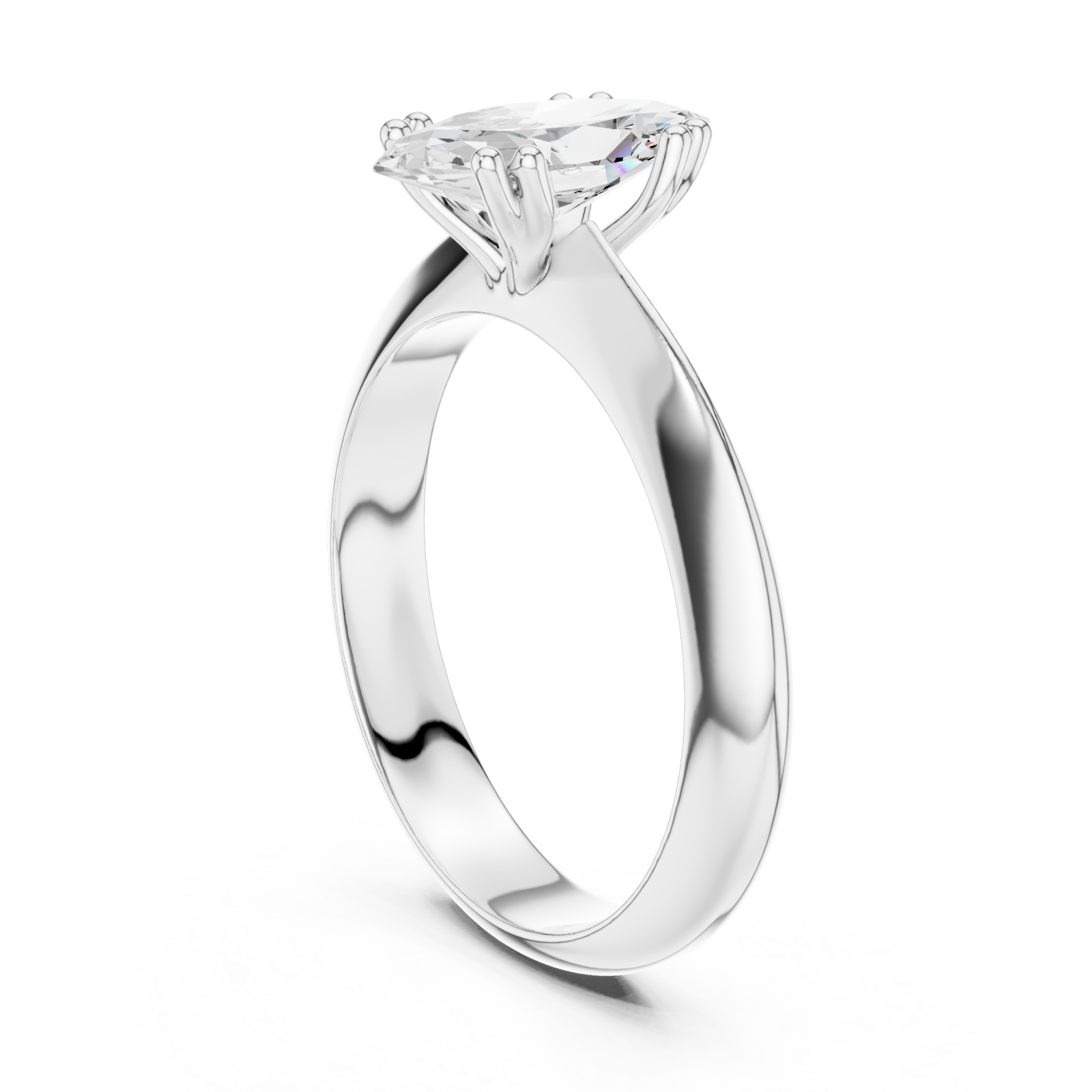  White Gold Celestia Gaze Solitaire Ring Left View