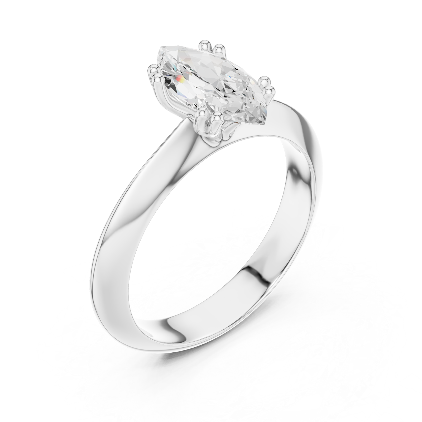  White Gold Celestia Gaze Solitaire Ring Right View