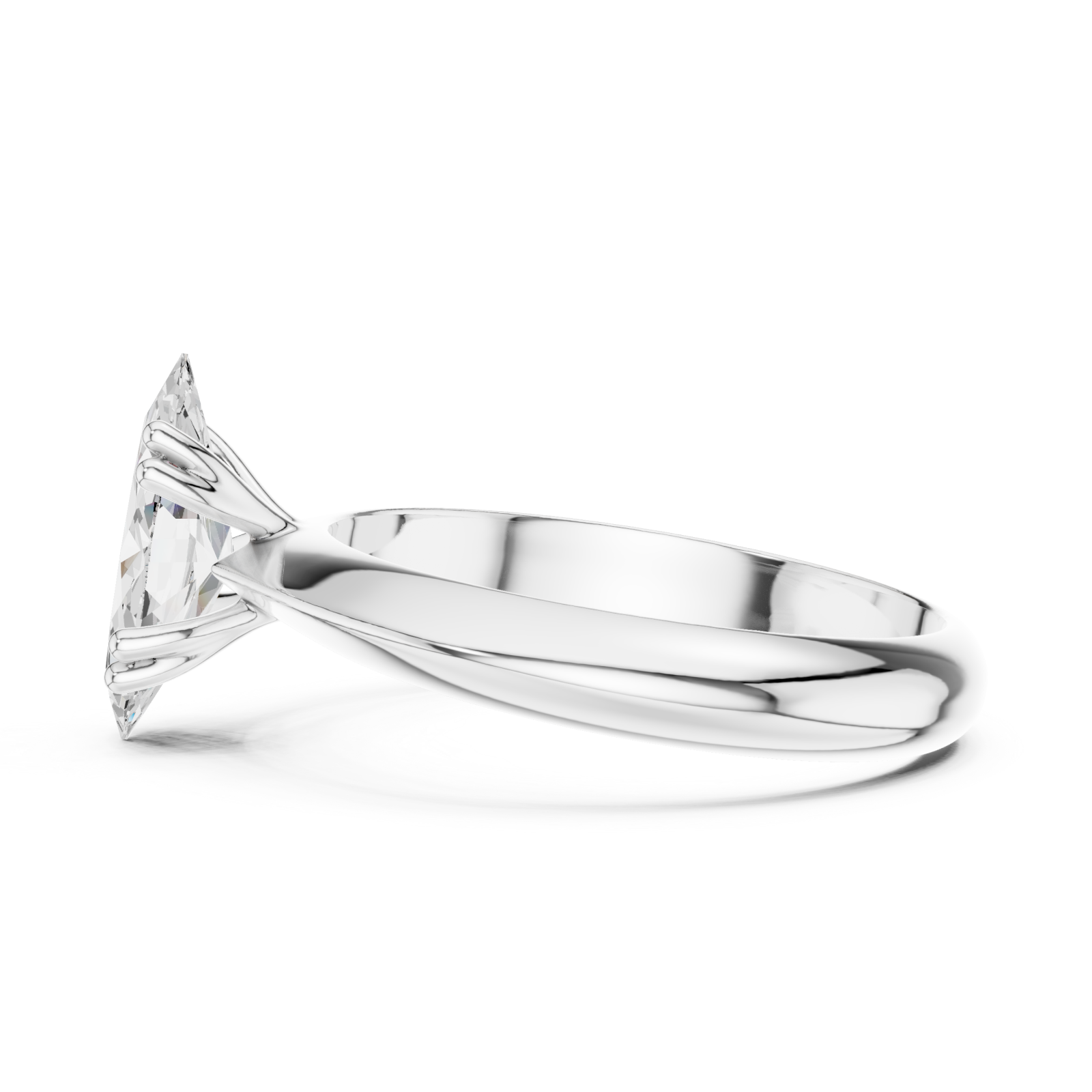 White Gold Celestia Gaze Solitaire Ring Side View