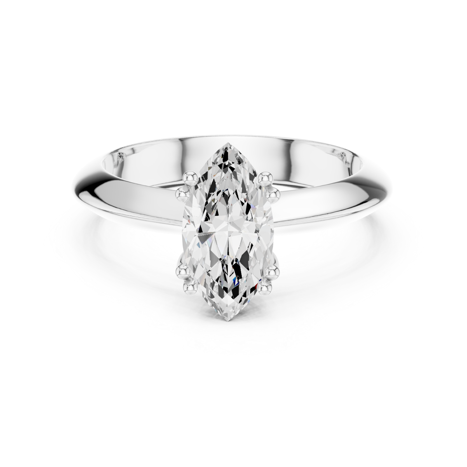  White Gold Celestia Gaze Solitaire Ring Front View