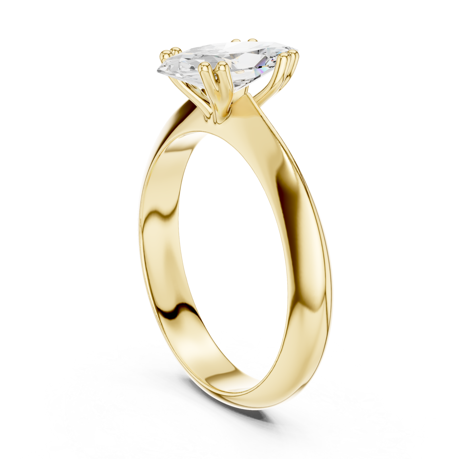  Gold Celestia Gaze Solitaire Ring Left View