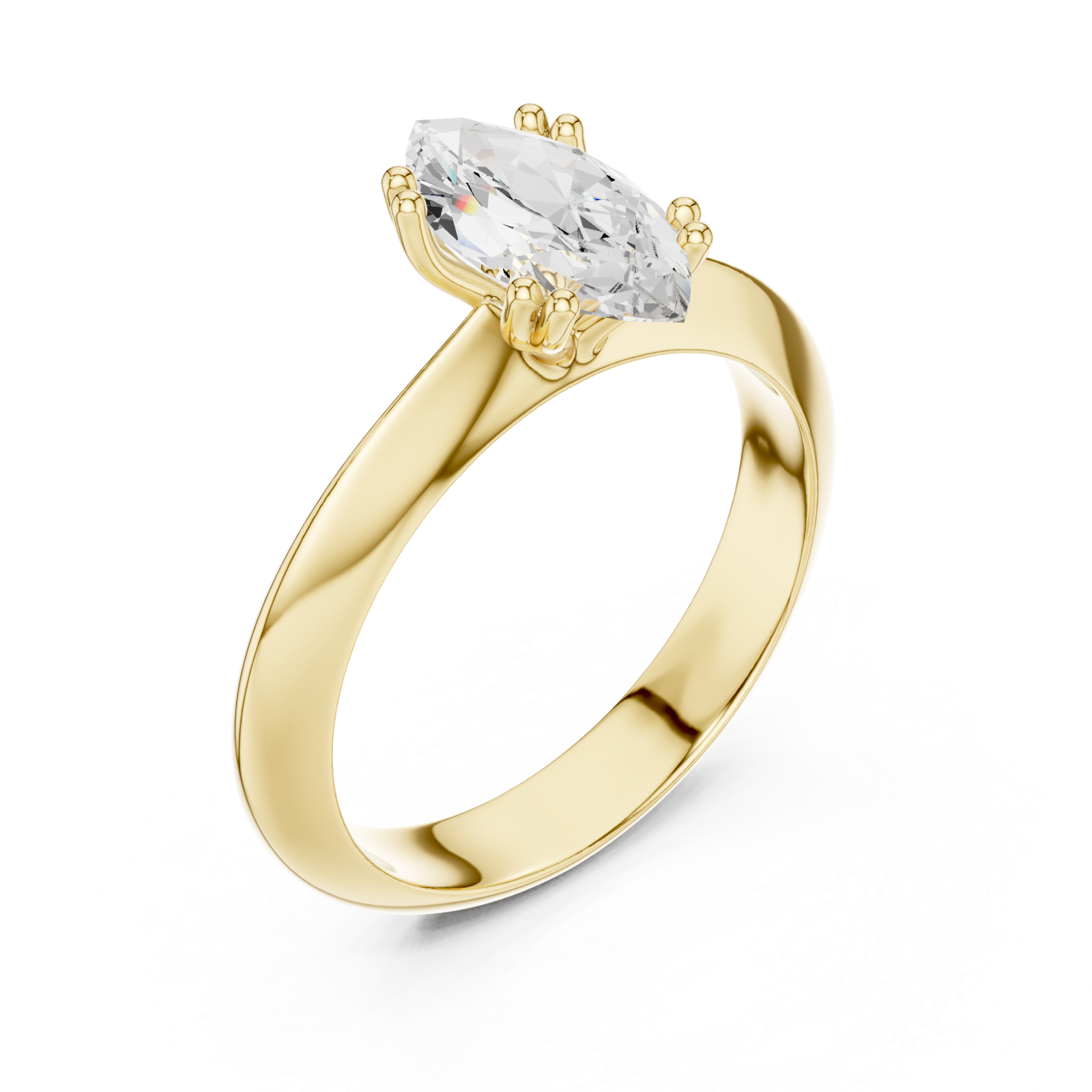 Gold Celestia Gaze Solitaire Ring Right View