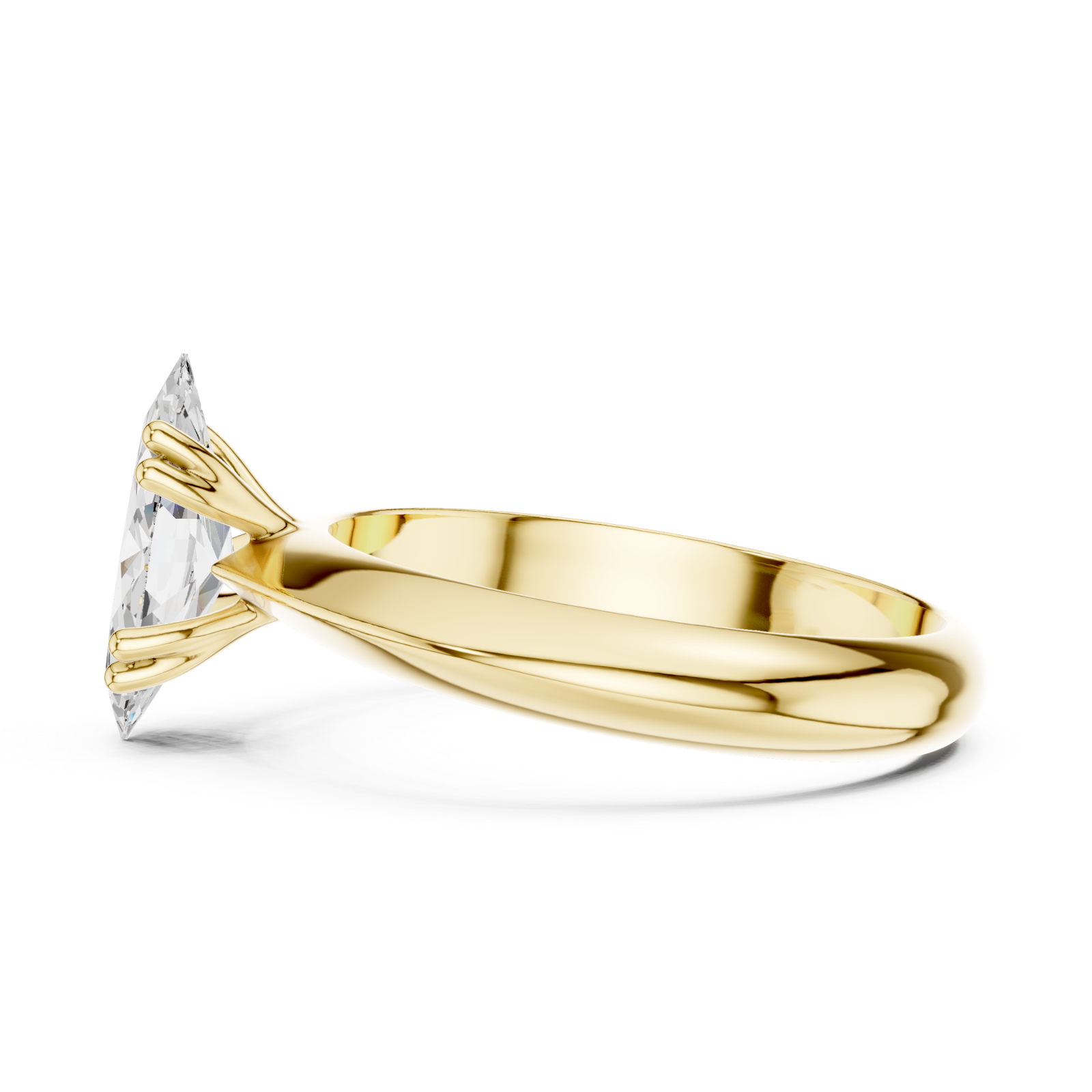  Gold Celestia Gaze Solitaire Ring Side View