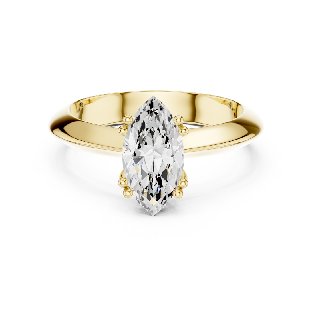 Gold Celestia Gaze Solitaire Ring Right View