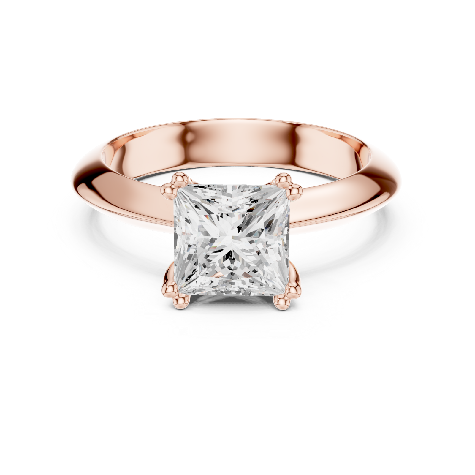  Rose Gold Radiant Promise Classic Ring Front View