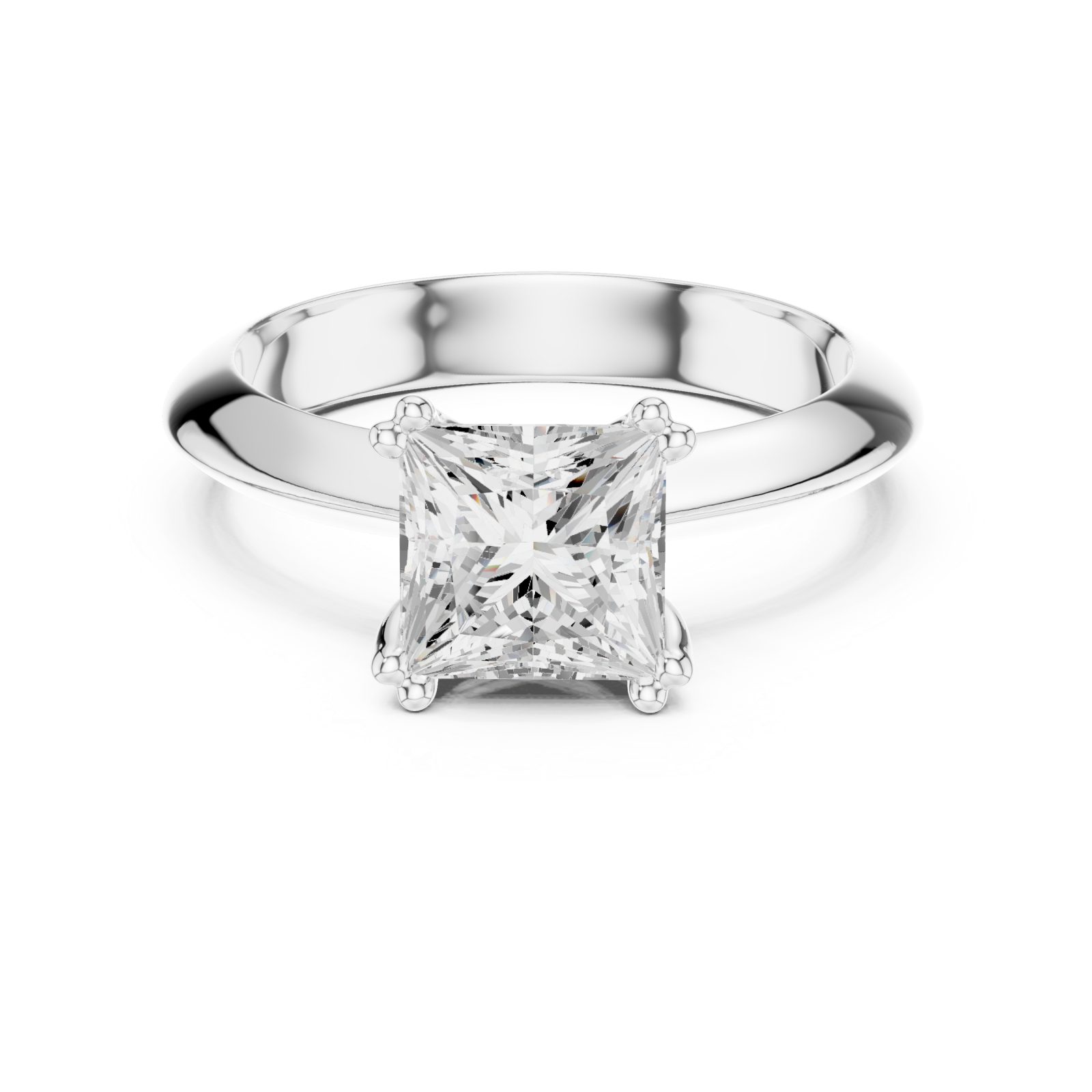  White Gold Radiant Promise Classic Ring Front View