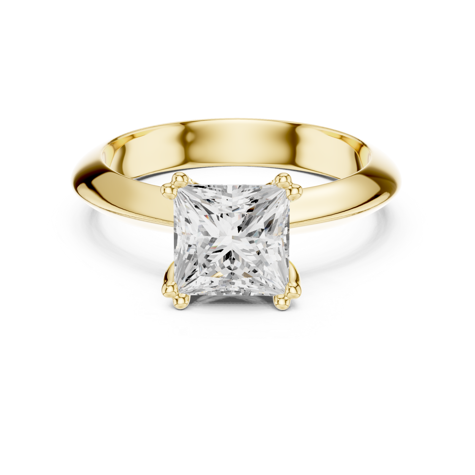  Gold Radiant Promise Classic Ring Front View