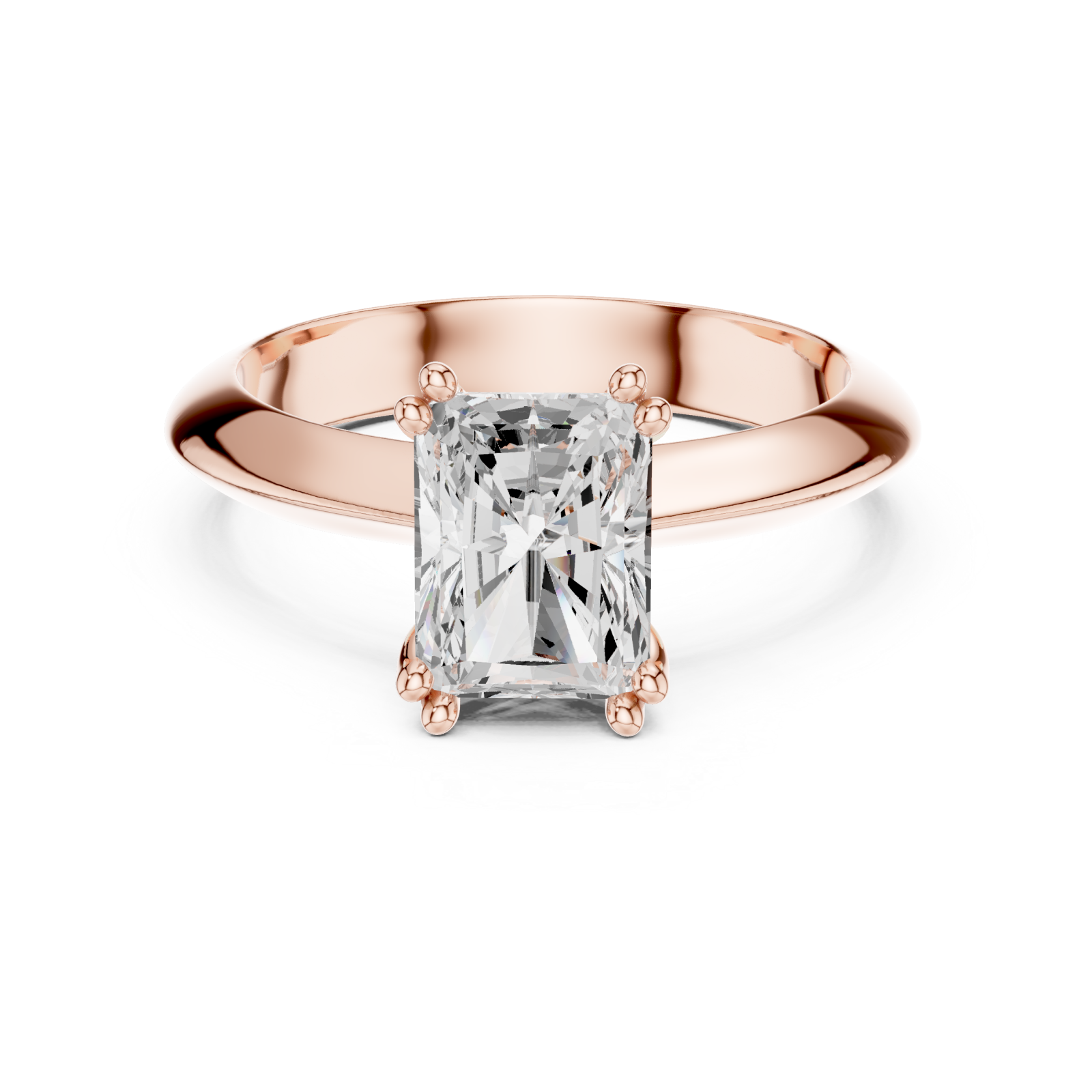  Rose Gold Eternal Radiance Solitaire Ring Front View