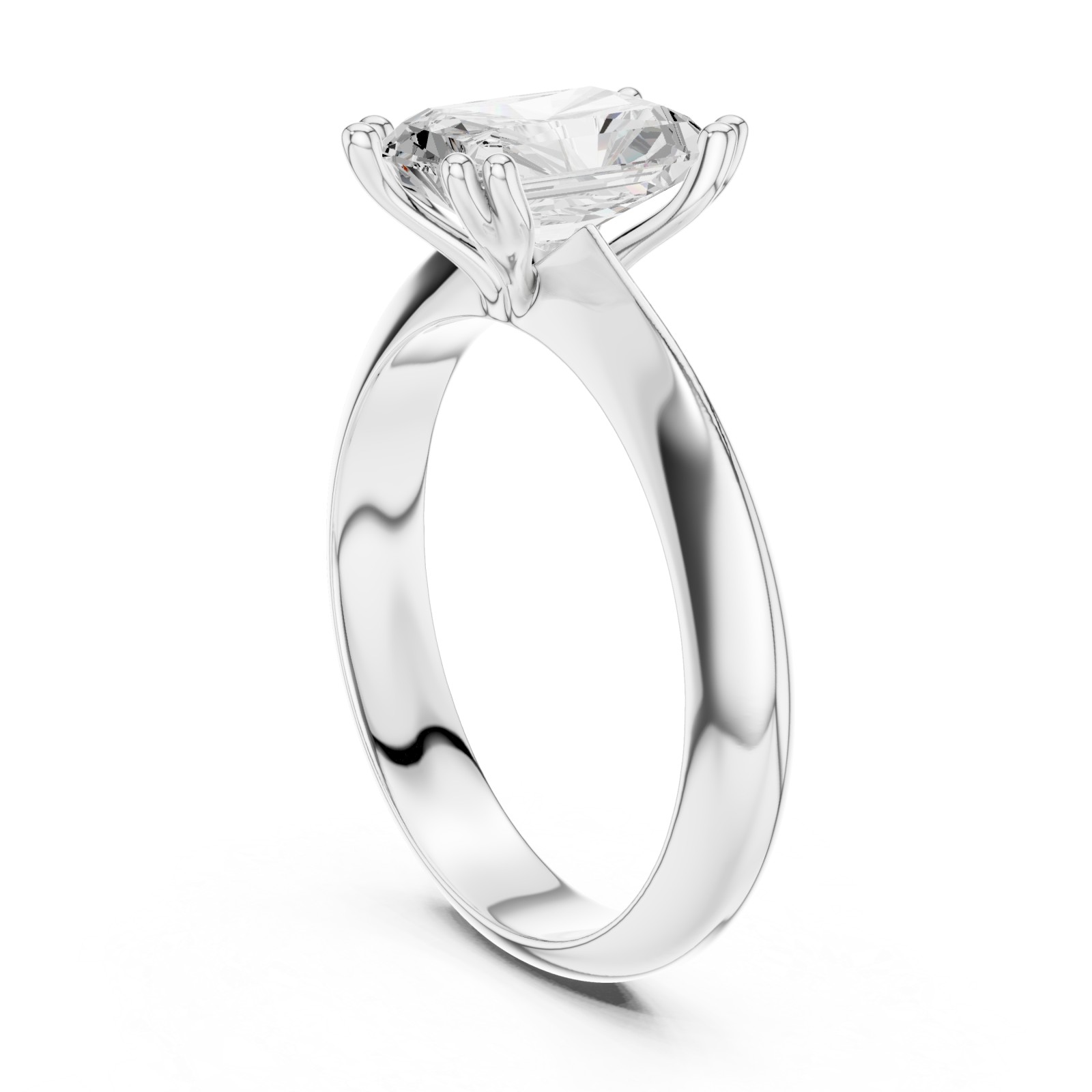  White Gold Eternal Radiance Solitaire Ring Left View