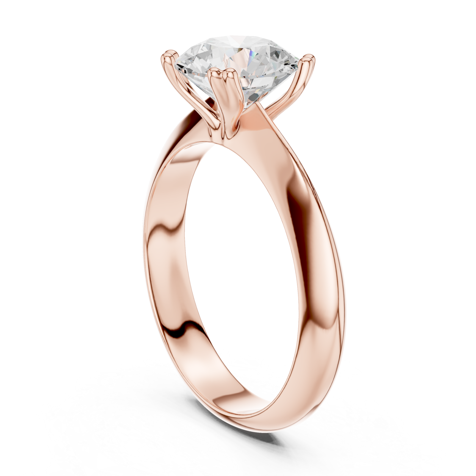 Rose Gold Celestial Solitaire Classic Engagement Ring Left View