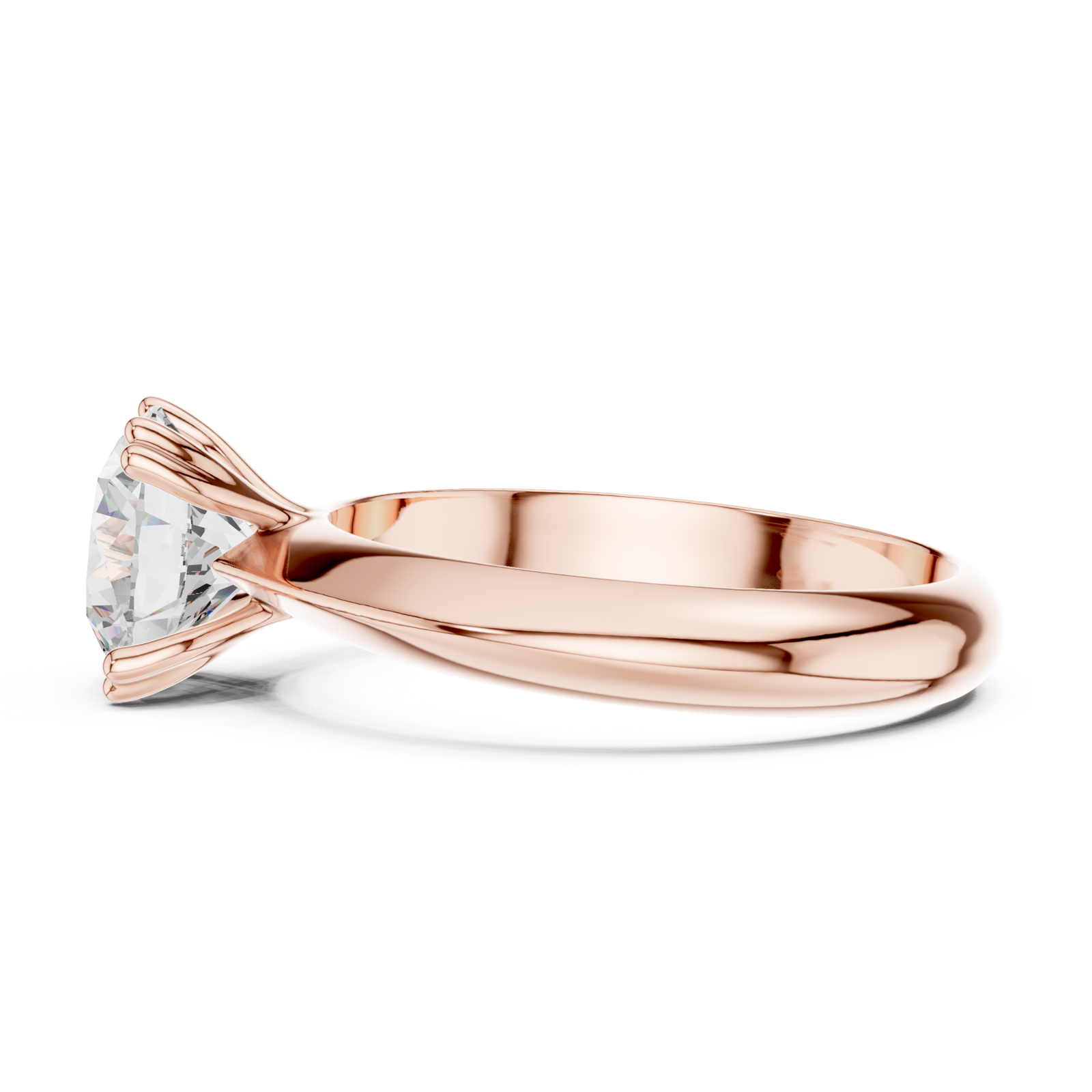  Rose Gold Celestial Solitaire Classic Engagement Ring Side View