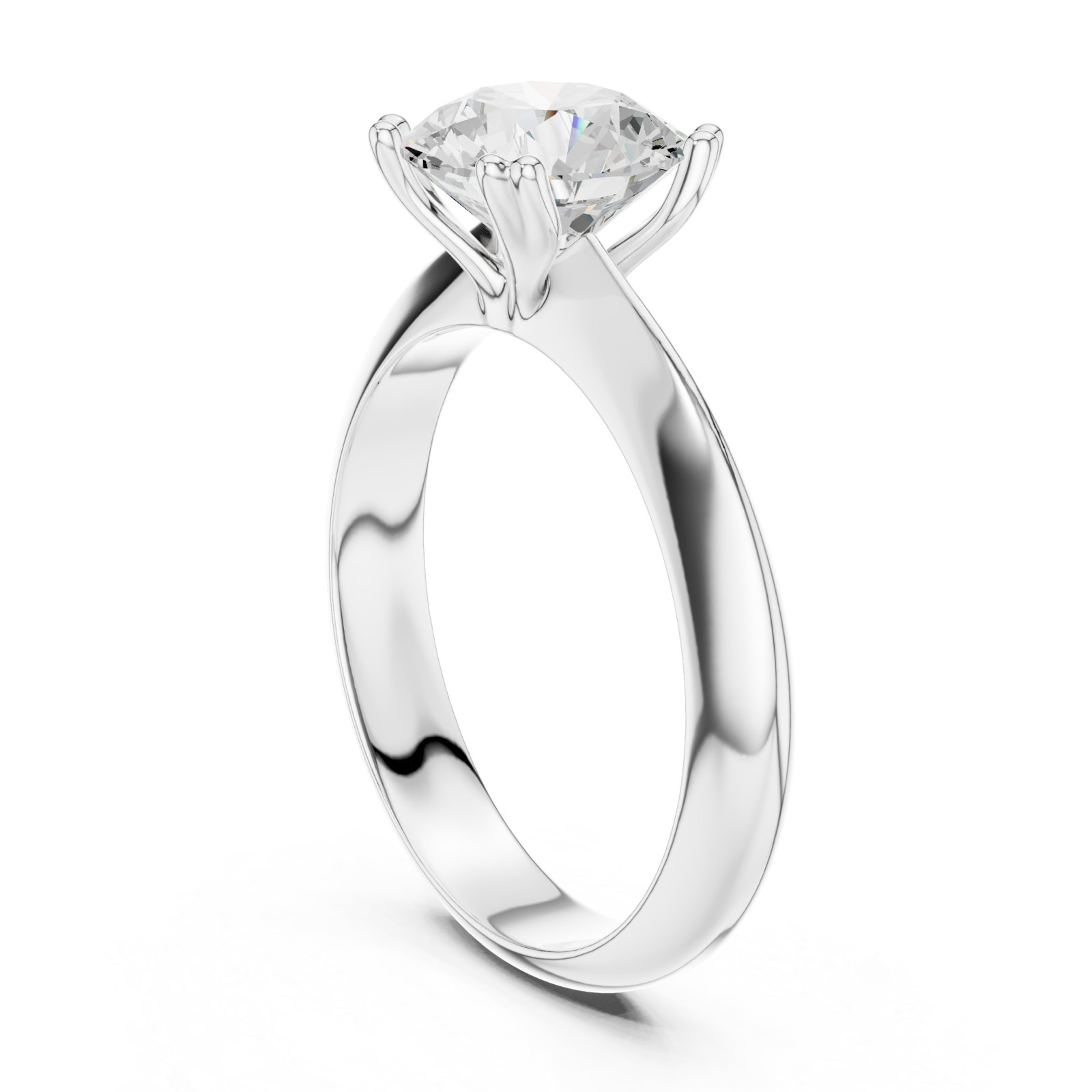  White Gold Celestial Solitaire Classic Engagement Ring Left View