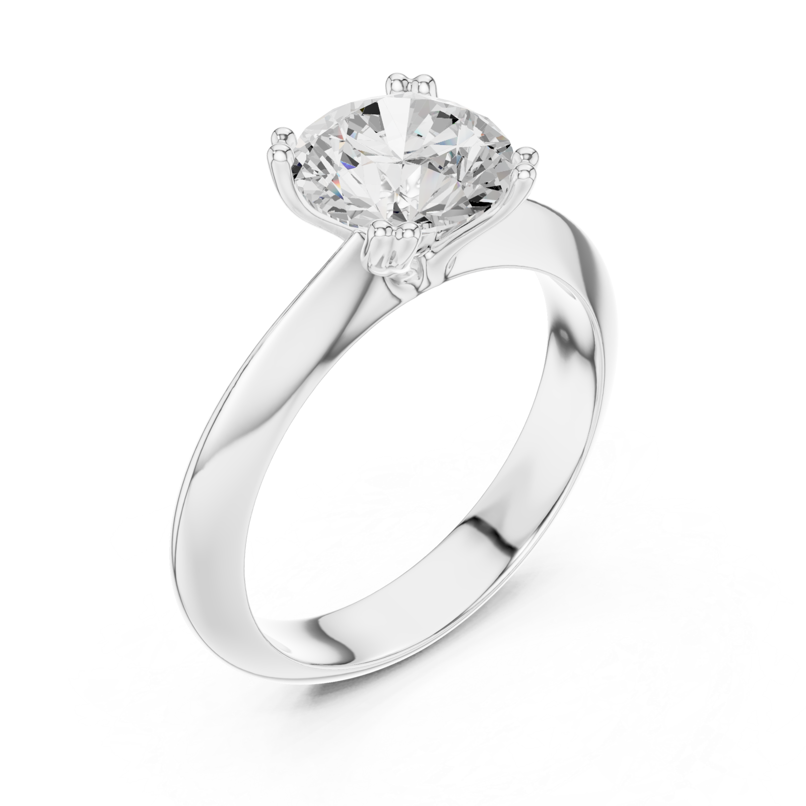  White Gold Celestial Solitaire Classic Engagement Ring Right View