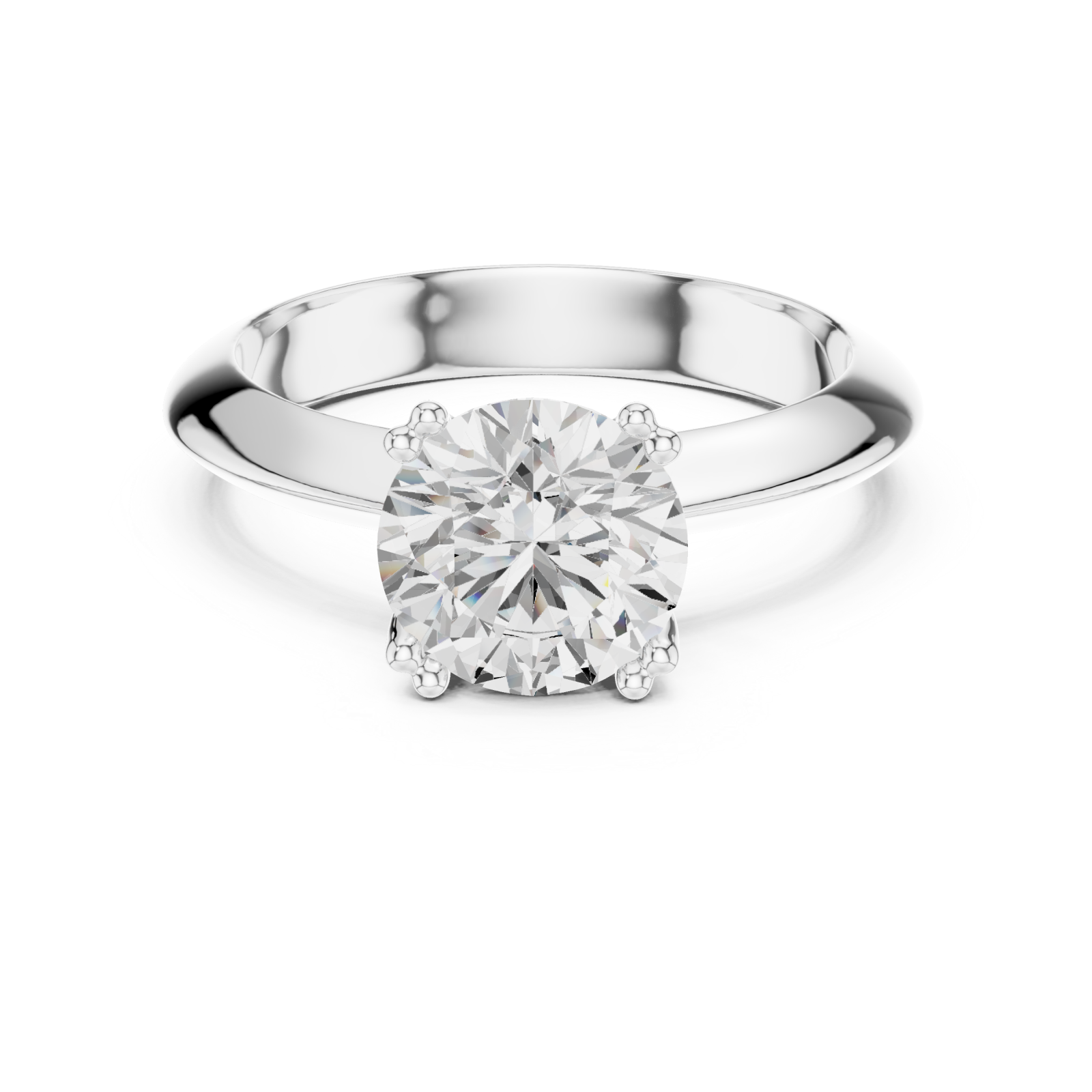  White Gold Celestial Solitaire Classic Engagement Ring Front View