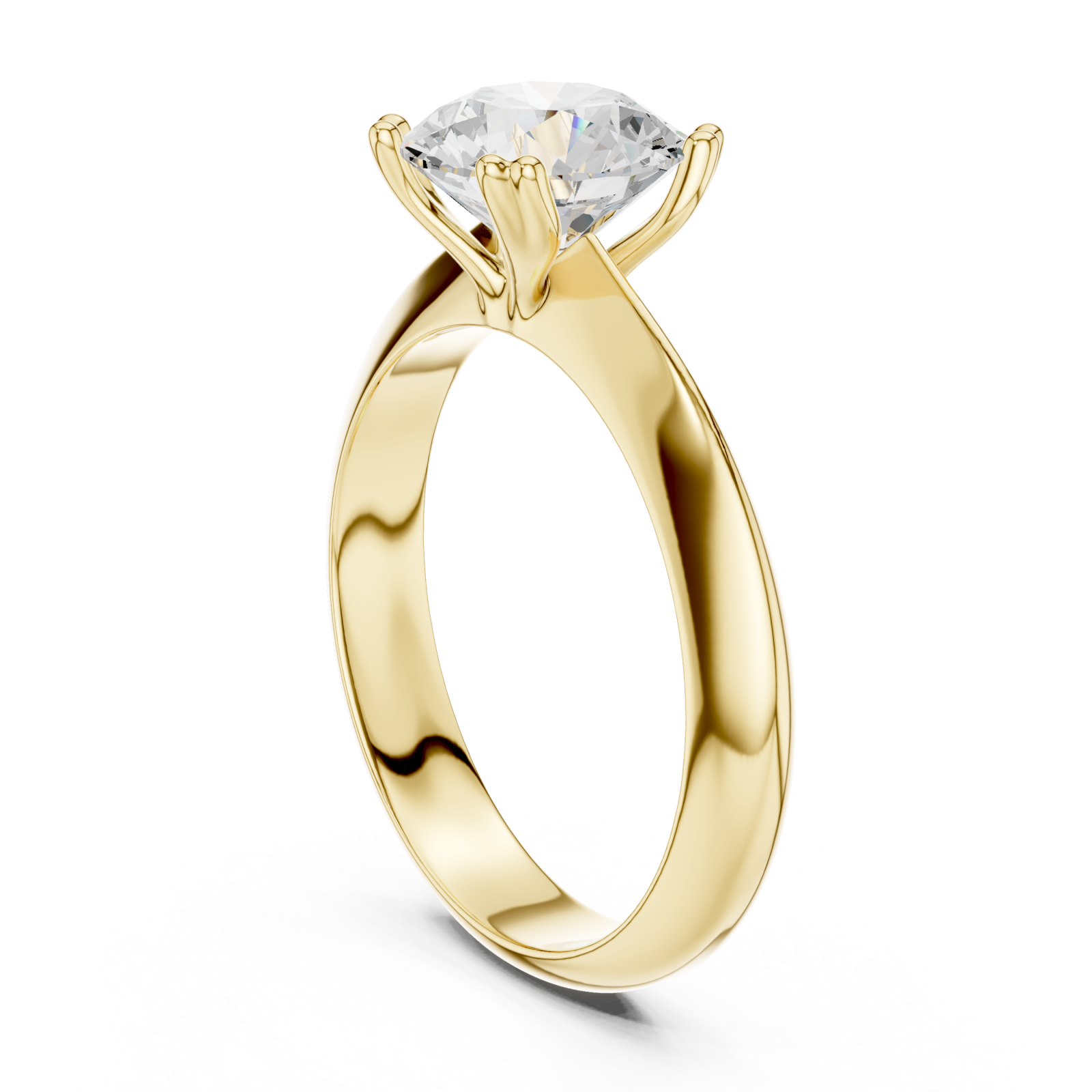  Gold Celestial Solitaire Classic Engagement Ring Left View