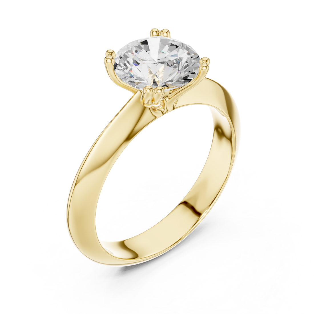 Gold Celestial Solitaire Classic Engagement Ring Right View
