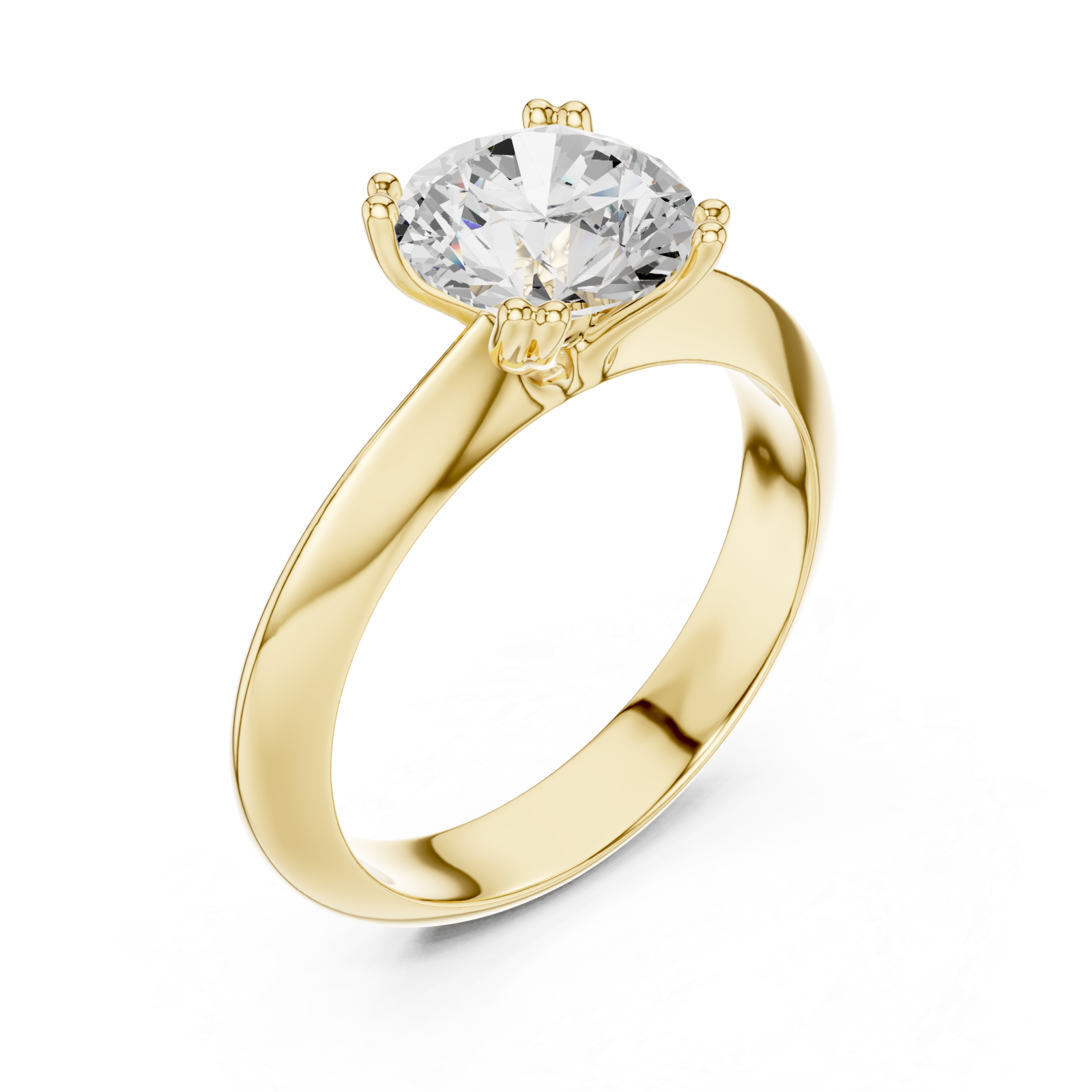 Gold Celestial Solitaire Classic Engagement Ring Right View