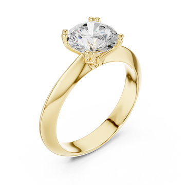 Gold Celestial Solitaire Classic Engagement Ring Right View