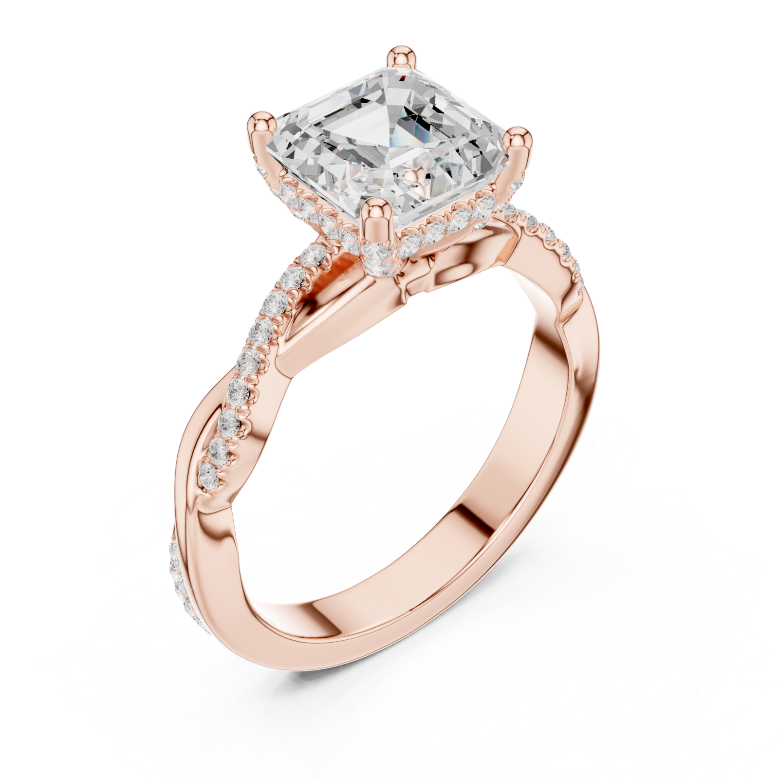  Rose Gold Celestial Vista Halo Ring Right View