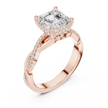  Rose Gold Celestial Vista Halo Ring Right View