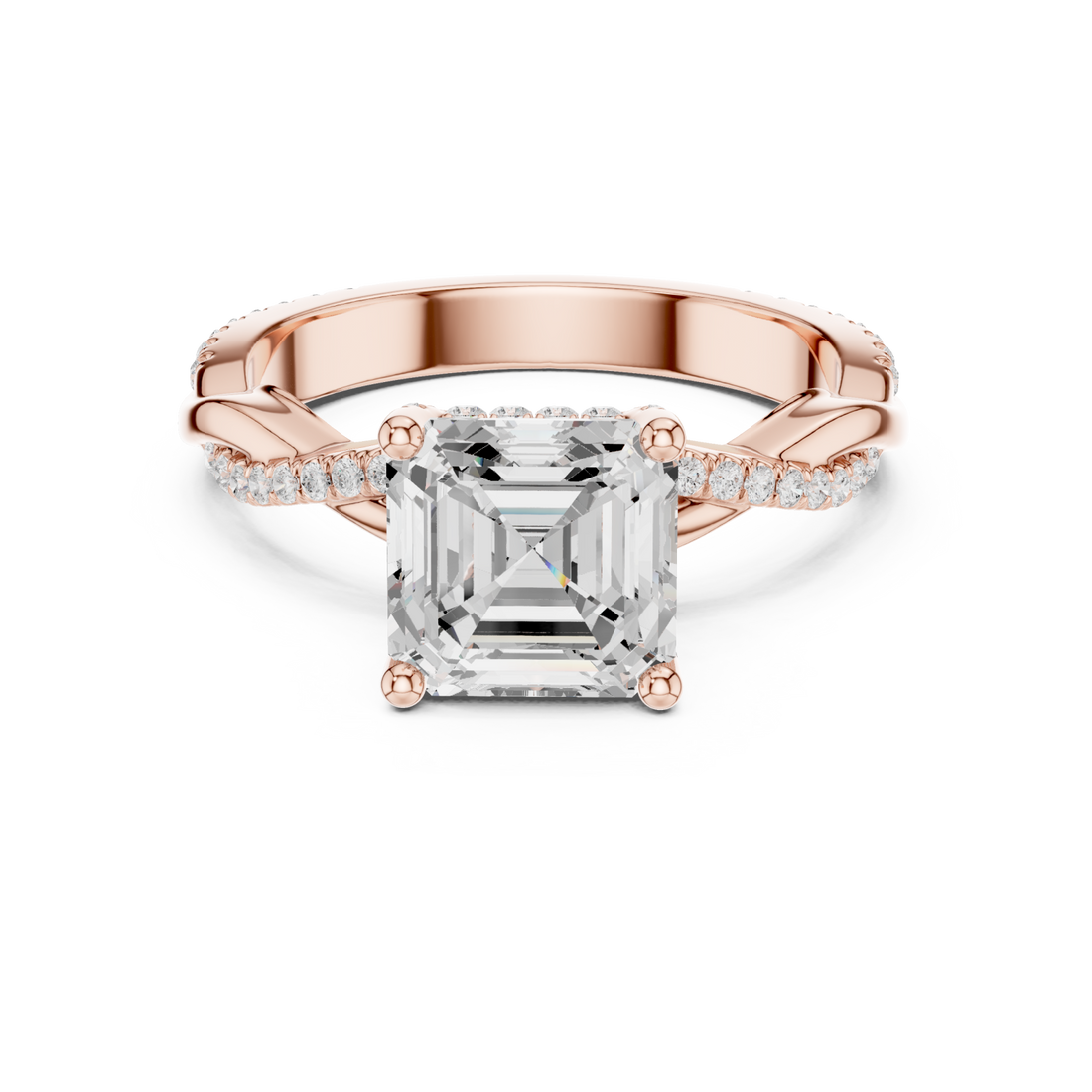  Rose Gold Celestial Vista Halo Ring Right View