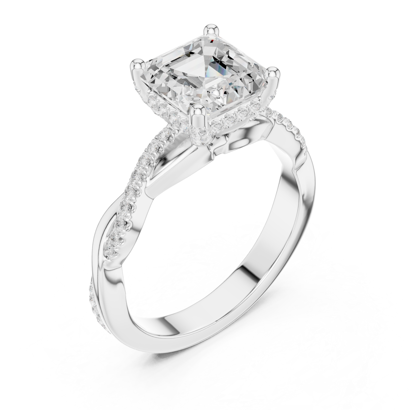  White Gold Celestial Vista Halo Ring Right View