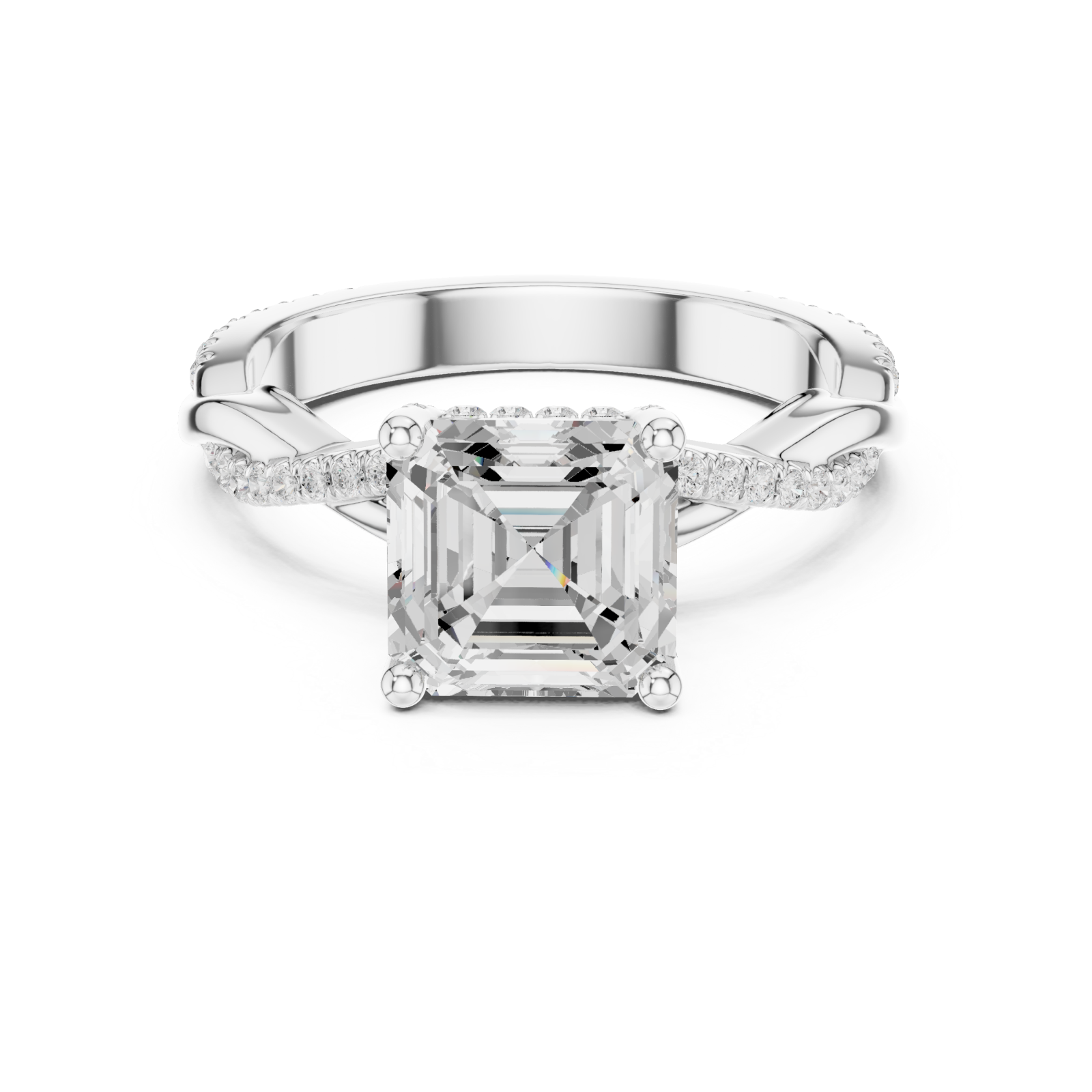  White Gold Celestial Vista Halo Ring Front View