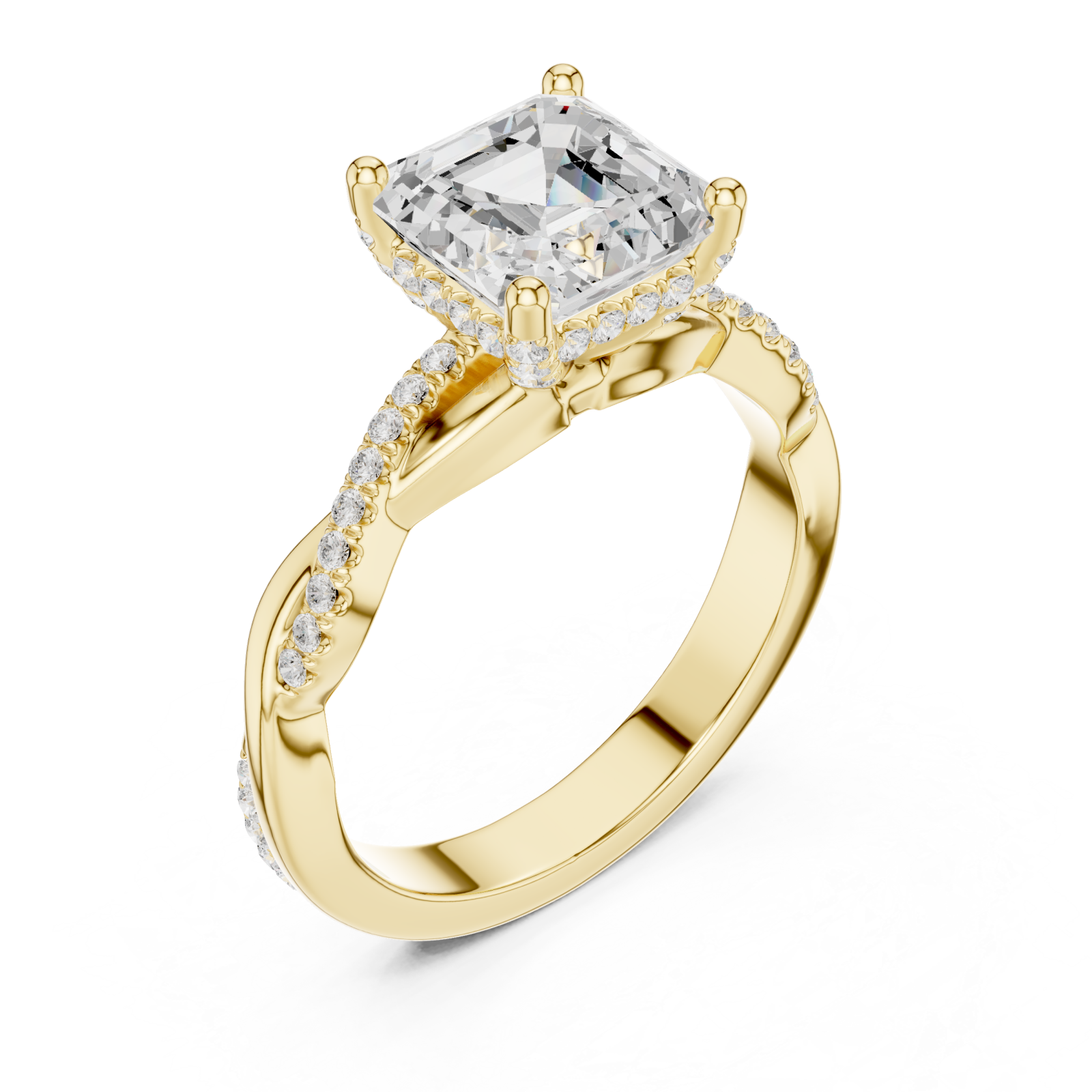 Gold Celestial Vista Halo Ring Right View
