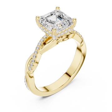 Gold Celestial Vista Halo Ring Right View