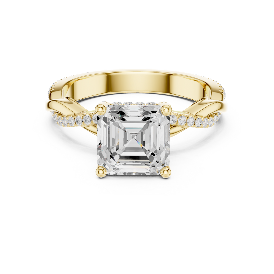 Gold Celestial Vista Halo Ring Right View