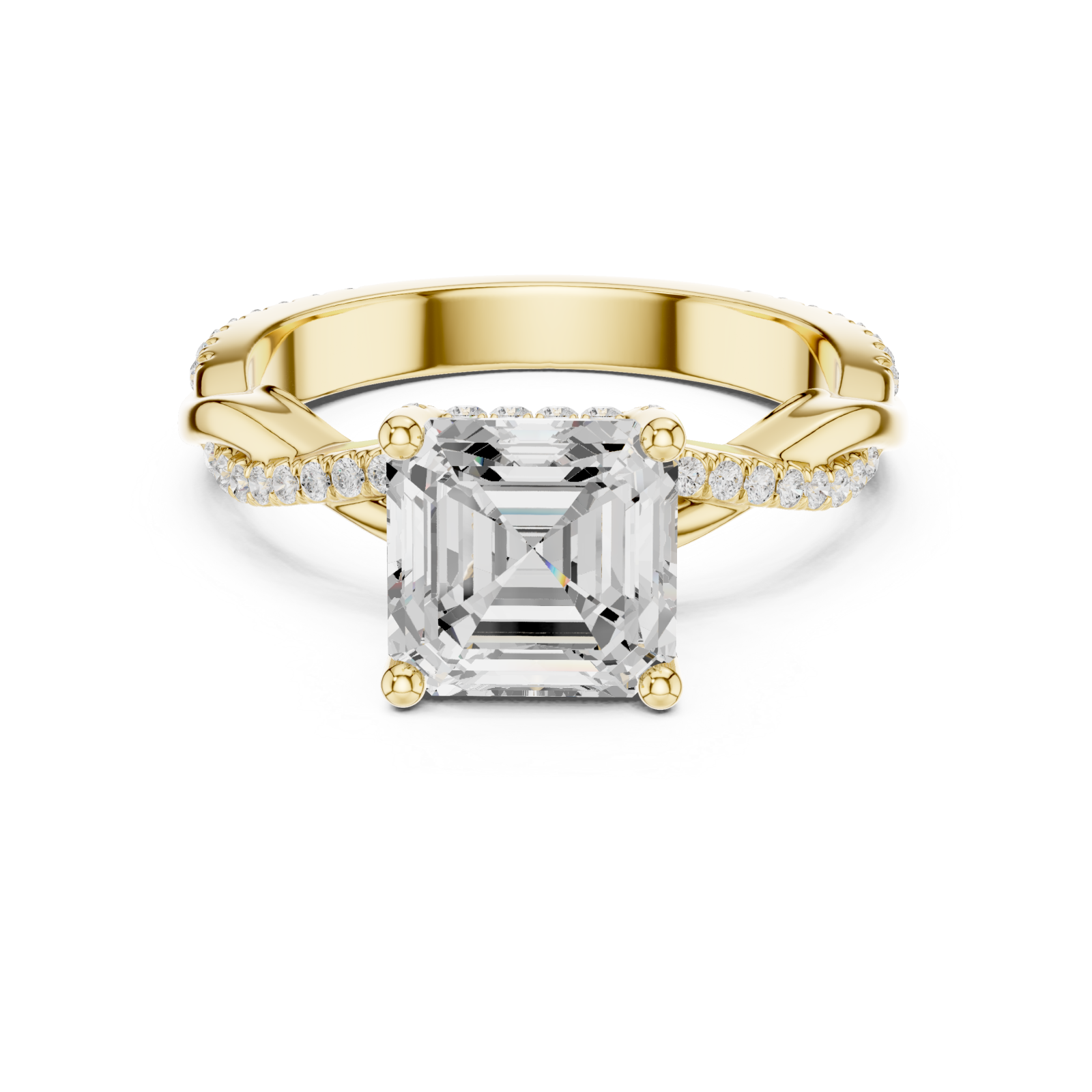  Gold Celestial Vista Halo Ring Front View
