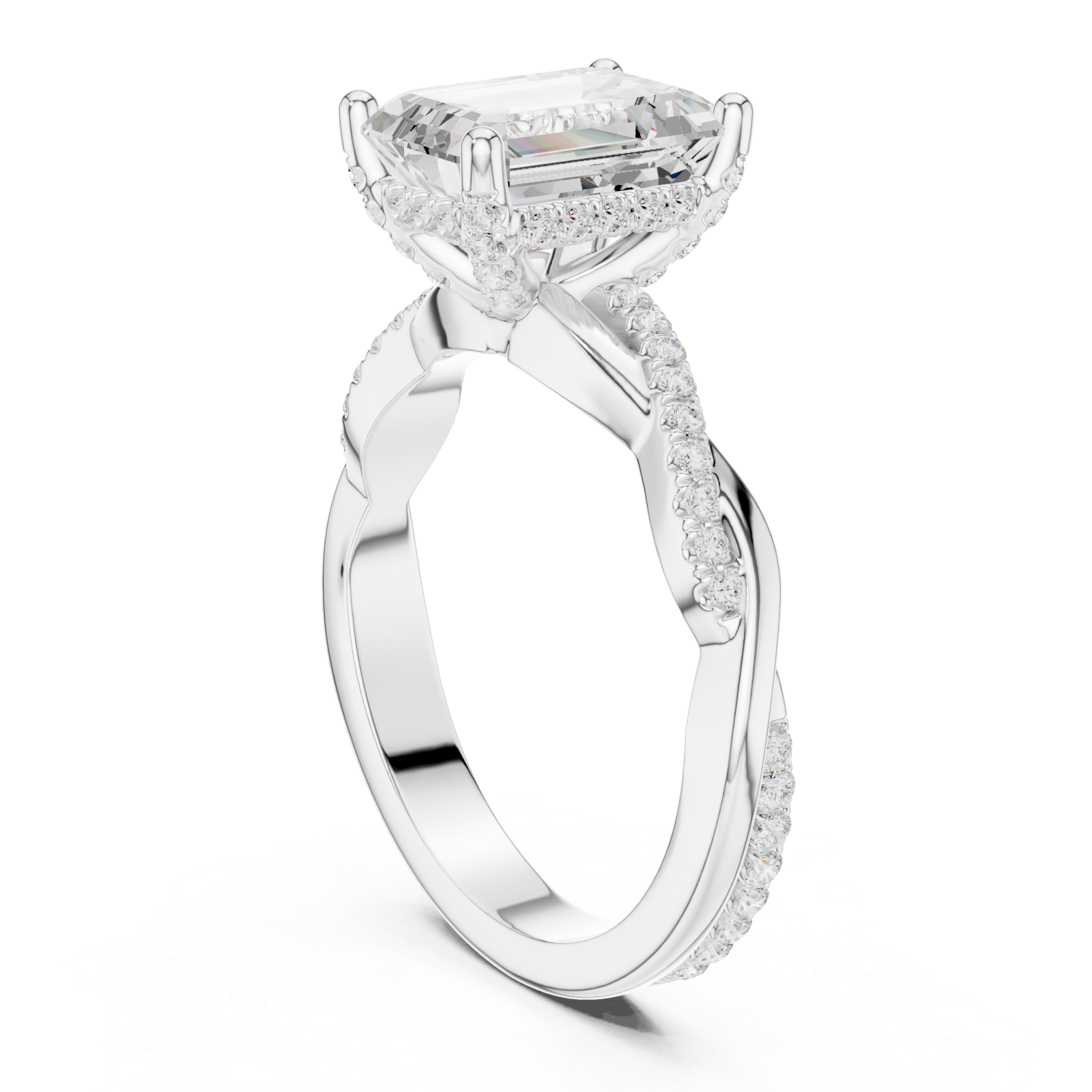  White Gold Crowning Allure Ring Left View