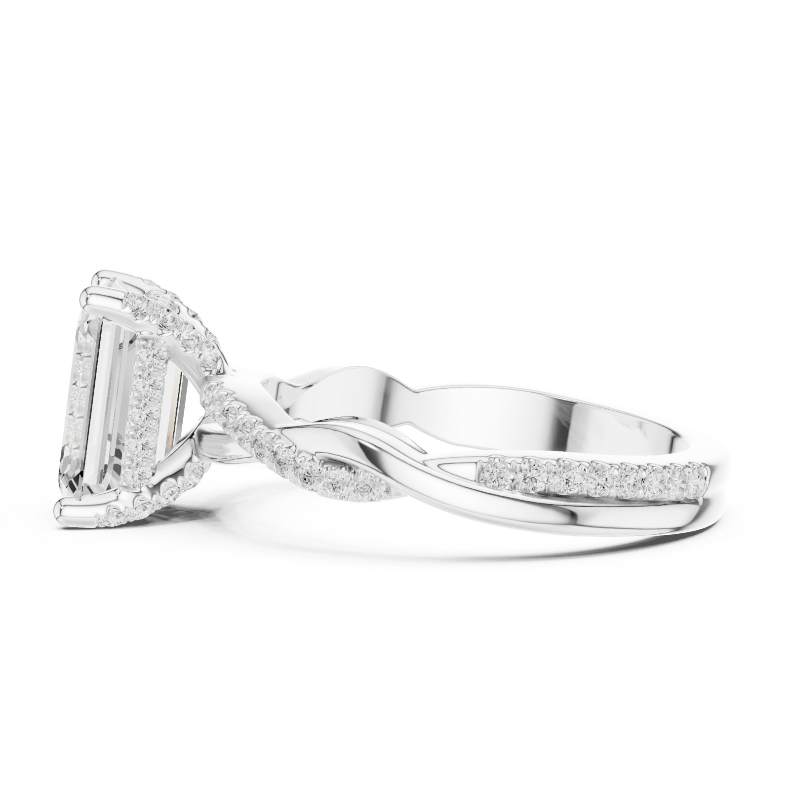  White Gold Crowning Allure Ring Side View