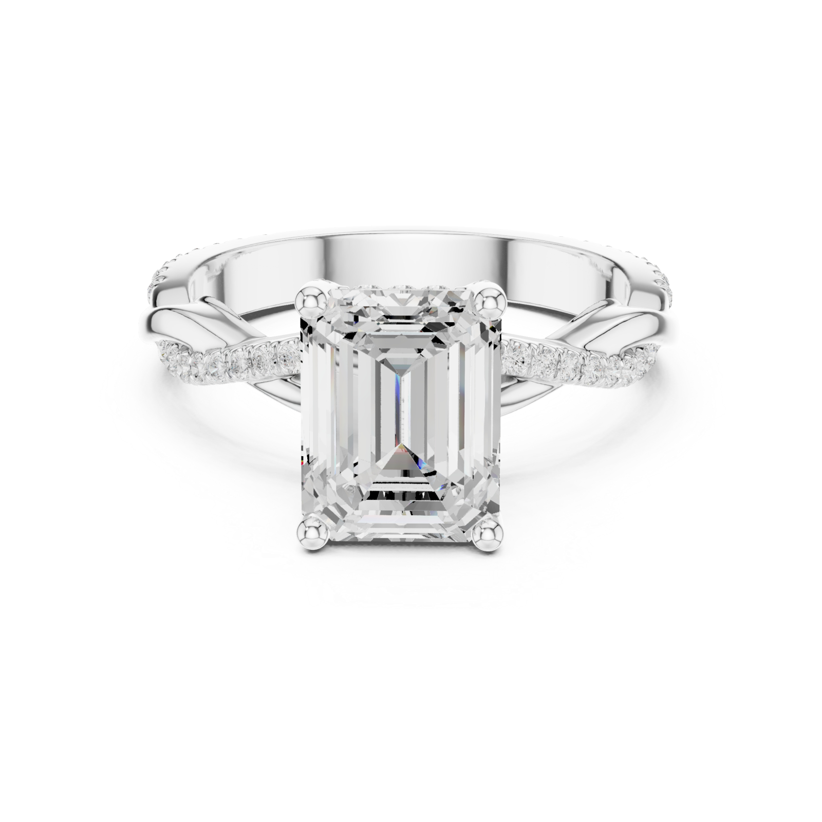  White Gold Crowning Allure Ring Front View