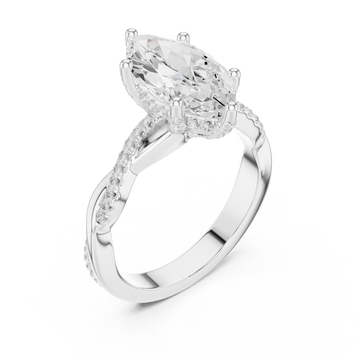  White Gold Marquise Whisper Ring Right View