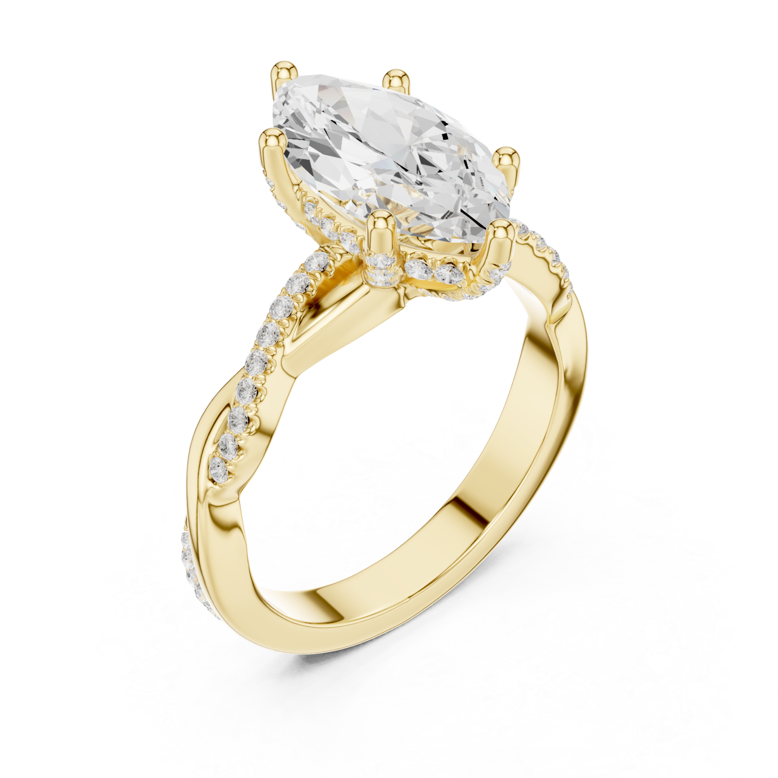 Gold Marquise Whisper Ring Right View
