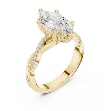 Gold Marquise Whisper Ring Right View