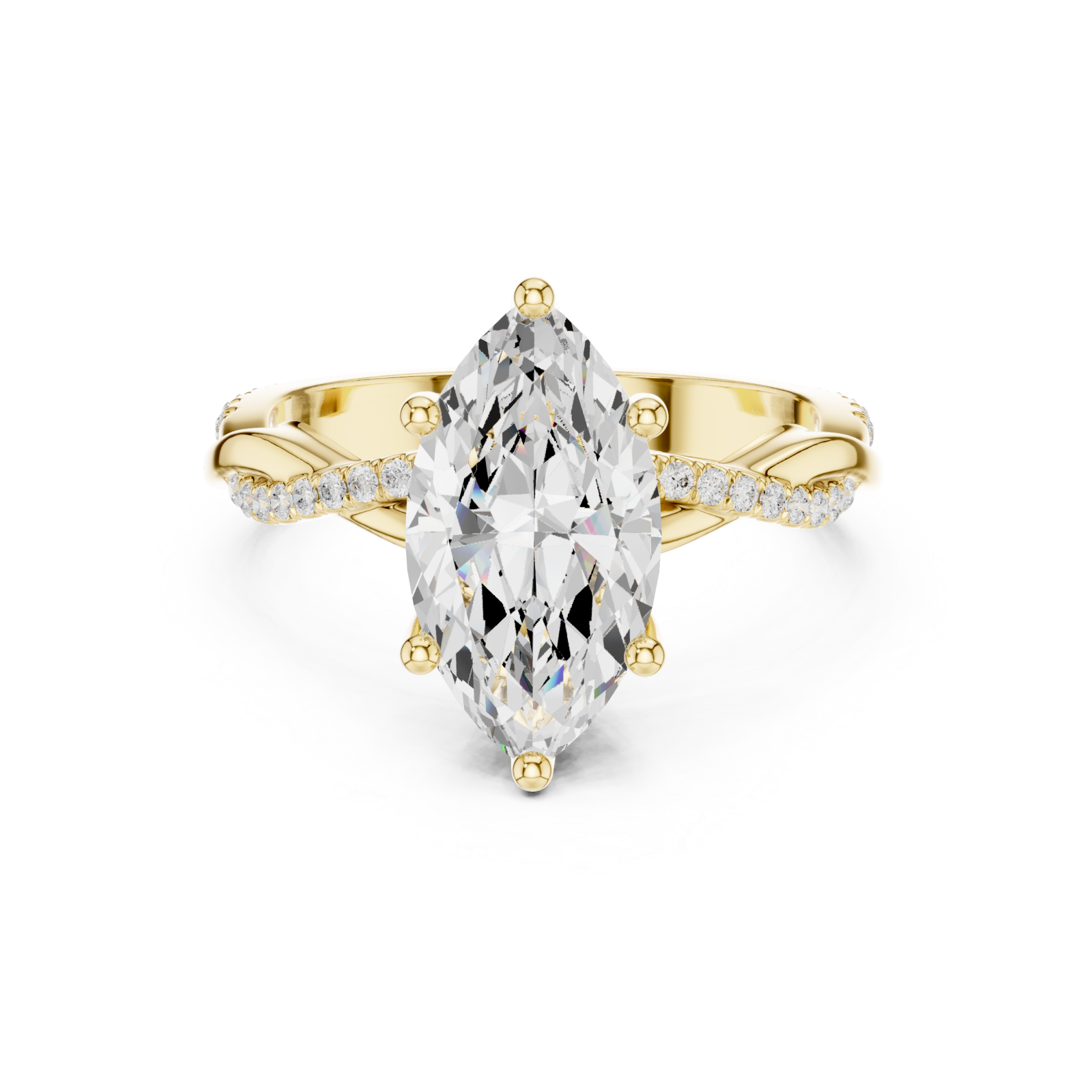  Gold Marquise Whisper Ring Front View