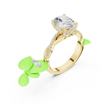 Gold Radiant Oval Embrace Solitaire Ring Right View