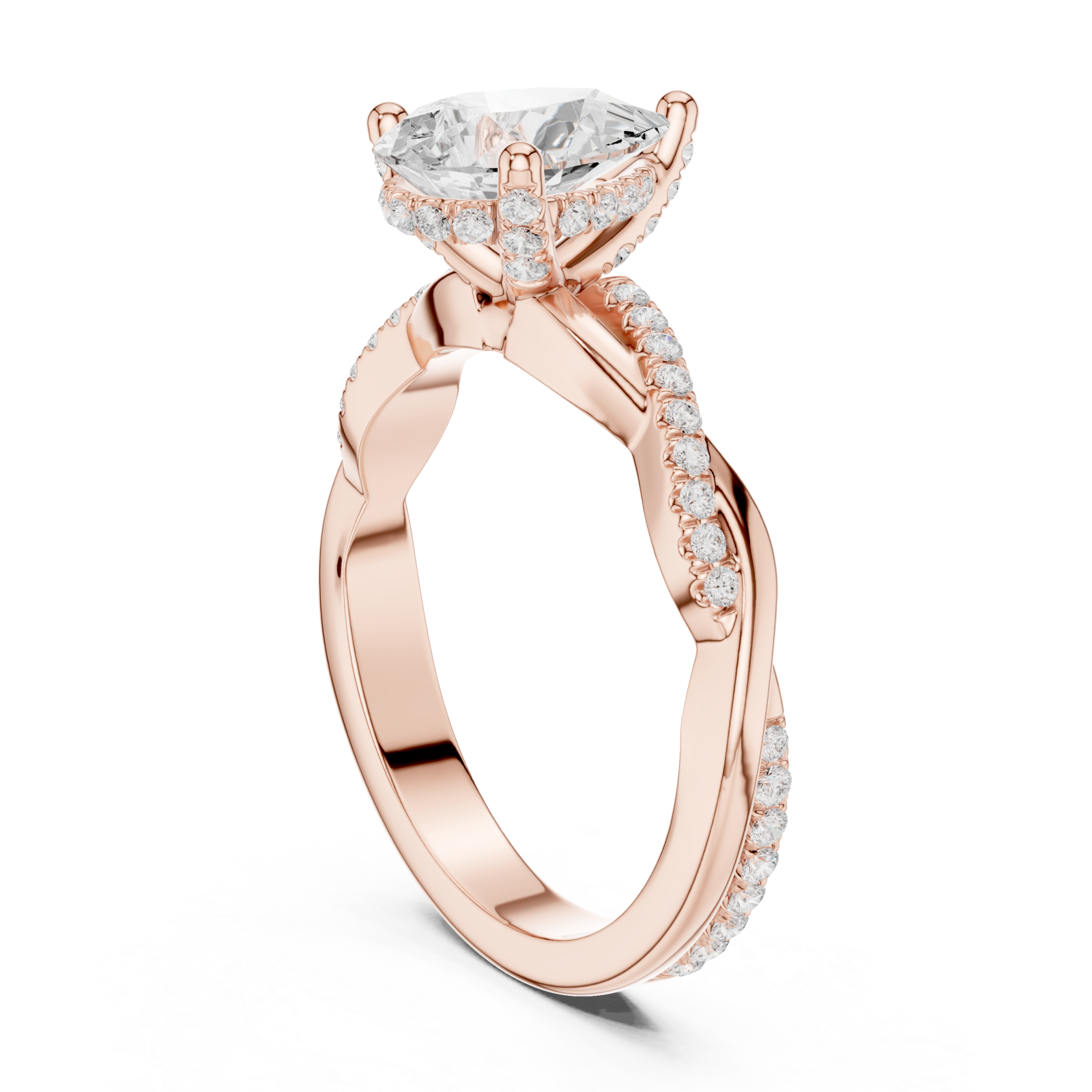  Rose Gold Celestial Teardrop Promise Ring Left View