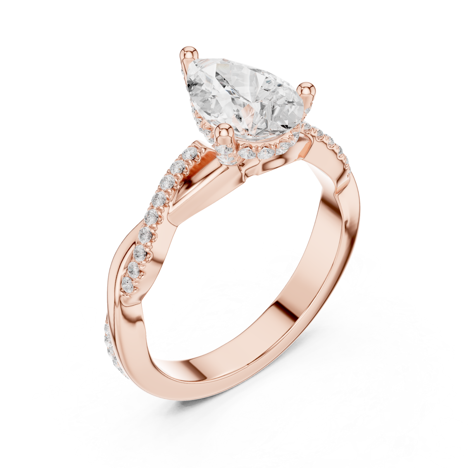  Rose Gold Celestial Teardrop Promise Ring Right View