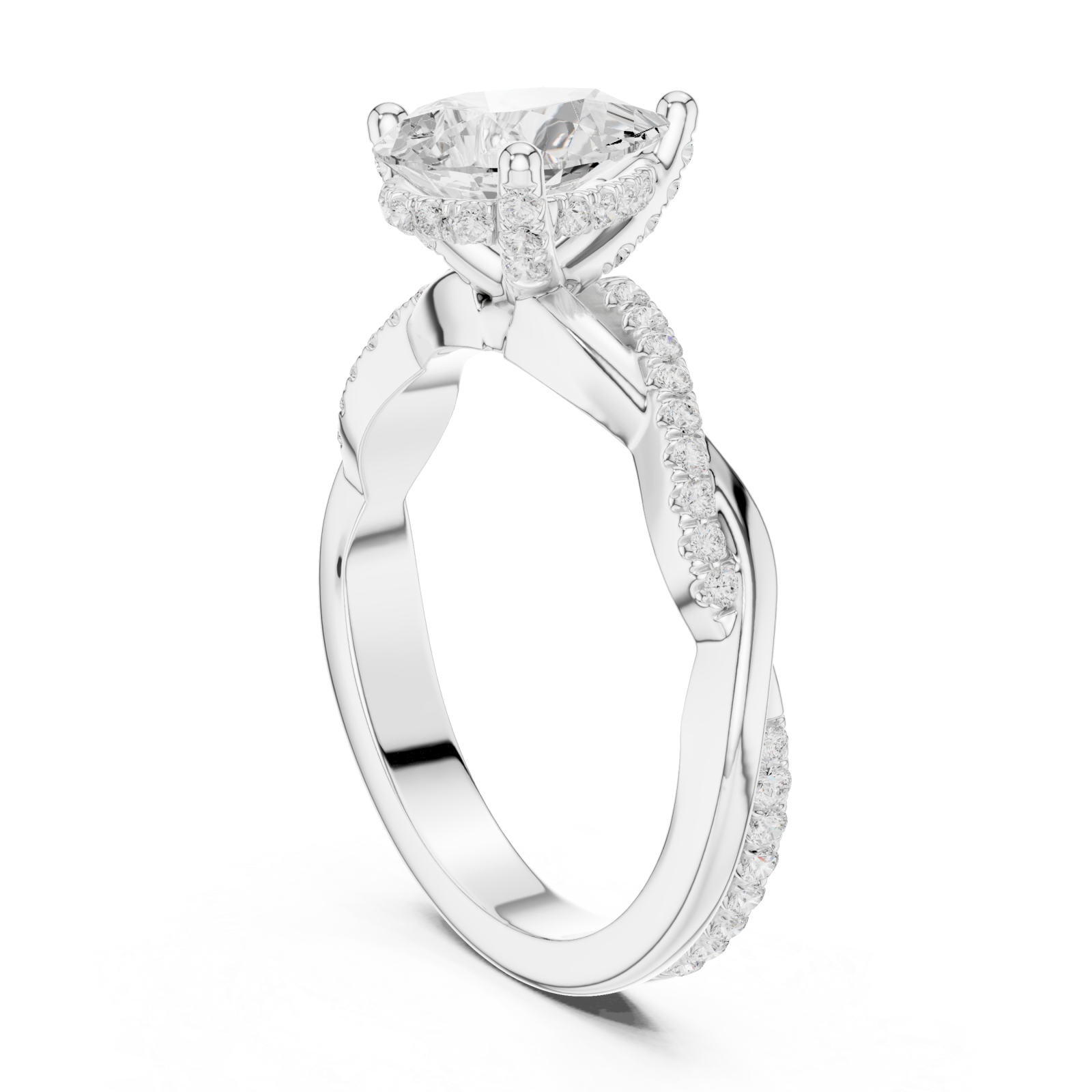  White Gold Celestial Teardrop Promise Ring Left View