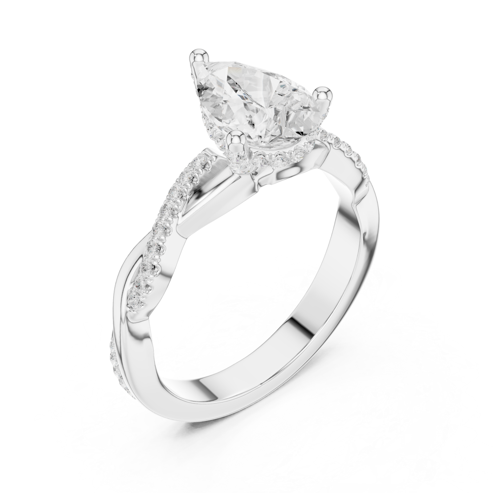  White Gold Celestial Teardrop Promise Ring Right View