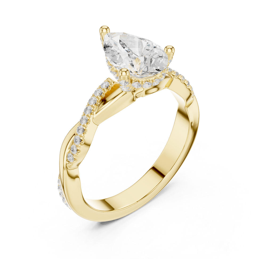 Gold Celestial Teardrop Promise Ring Right View