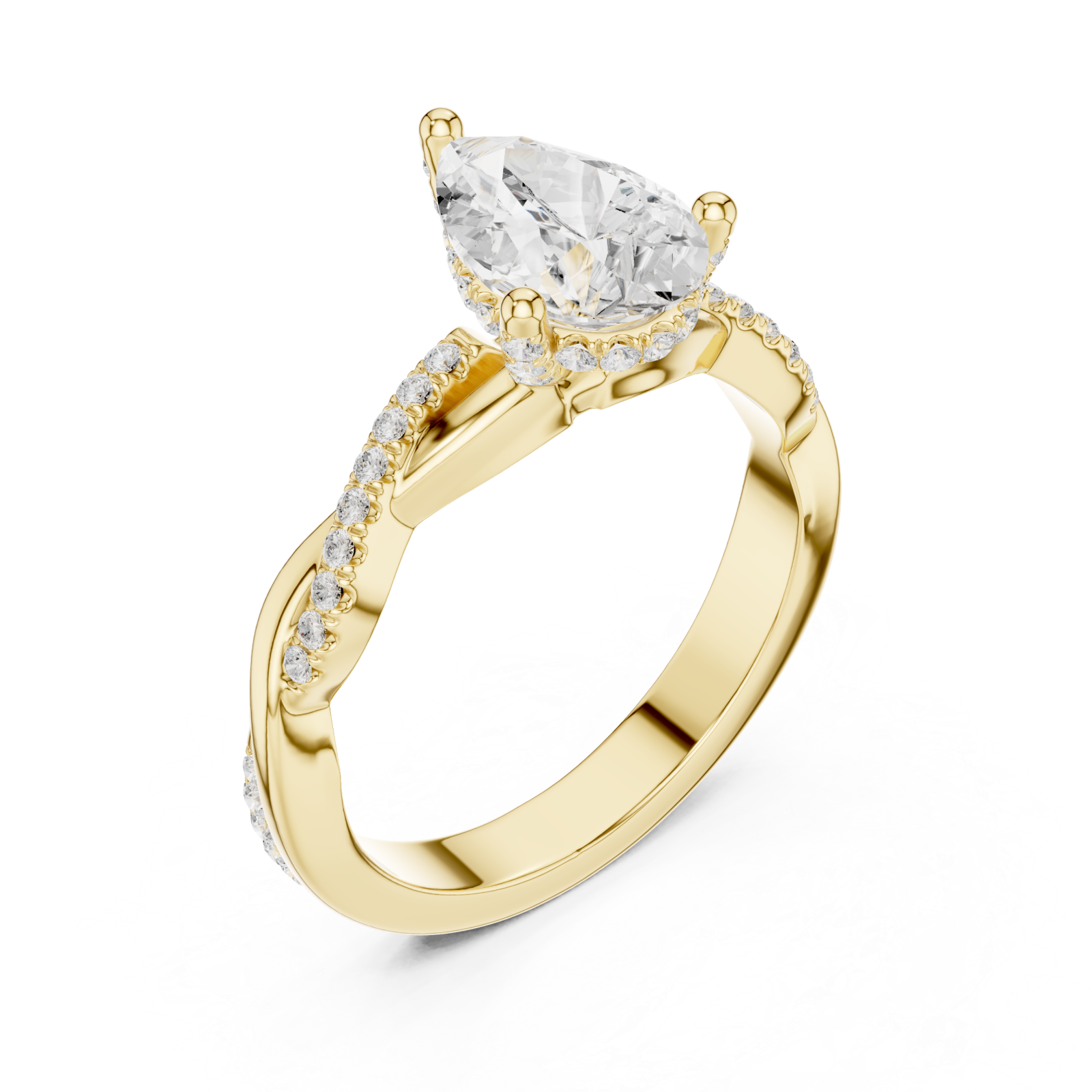 Gold Celestial Teardrop Promise Ring Right View