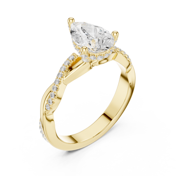 Gold Celestial Teardrop Promise Ring Right View