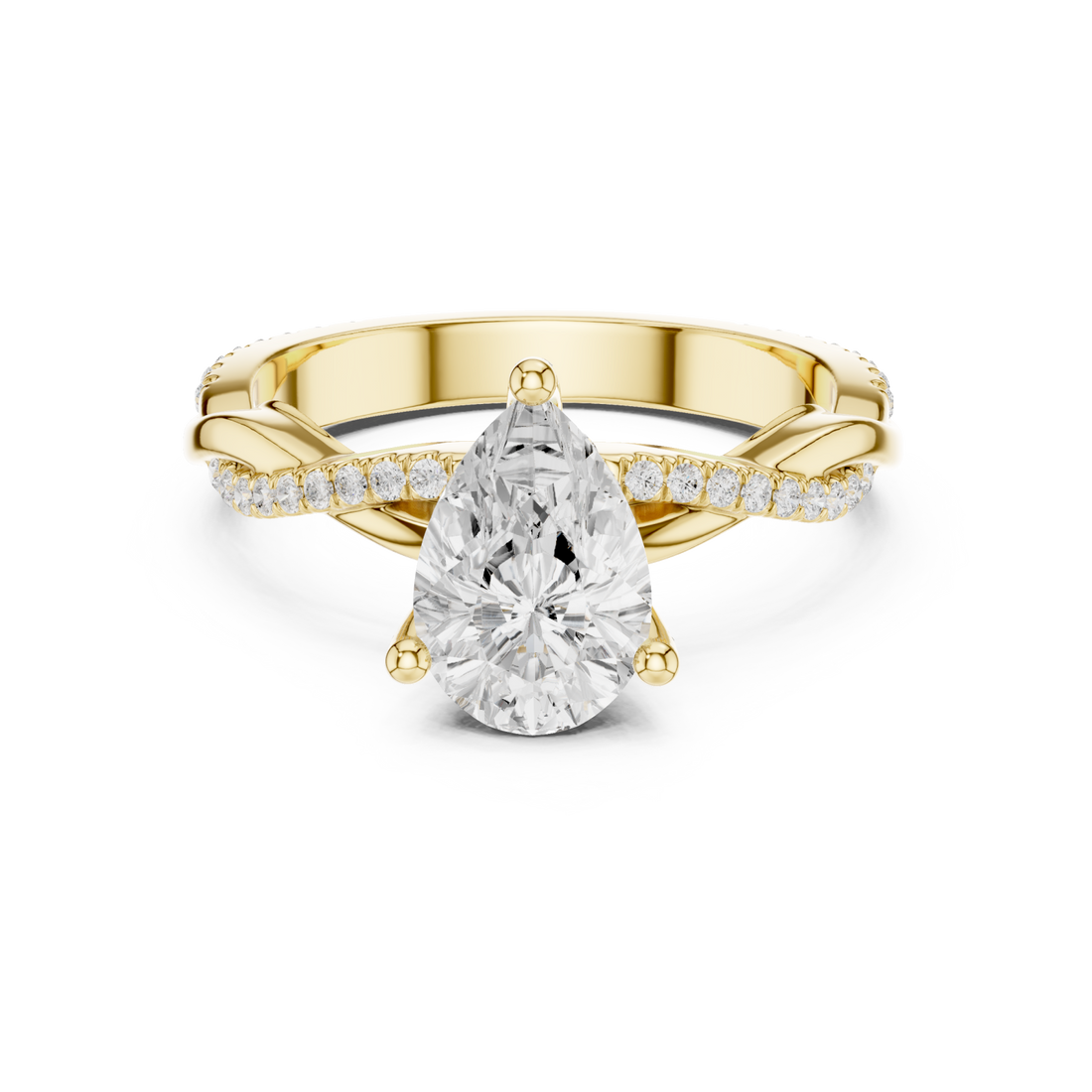 Gold Celestial Teardrop Promise Ring Right View
