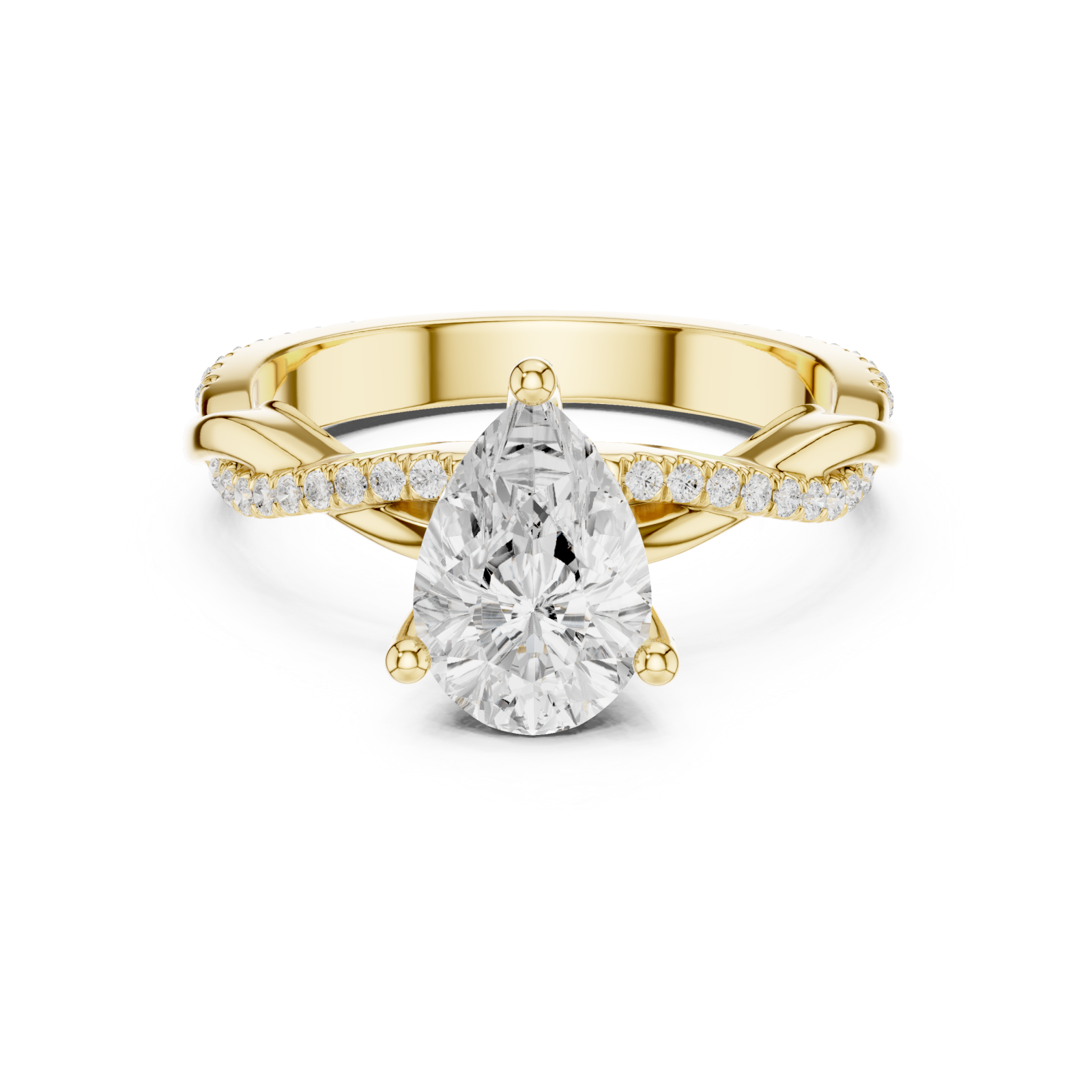  Gold Celestial Teardrop Promise Ring Front View