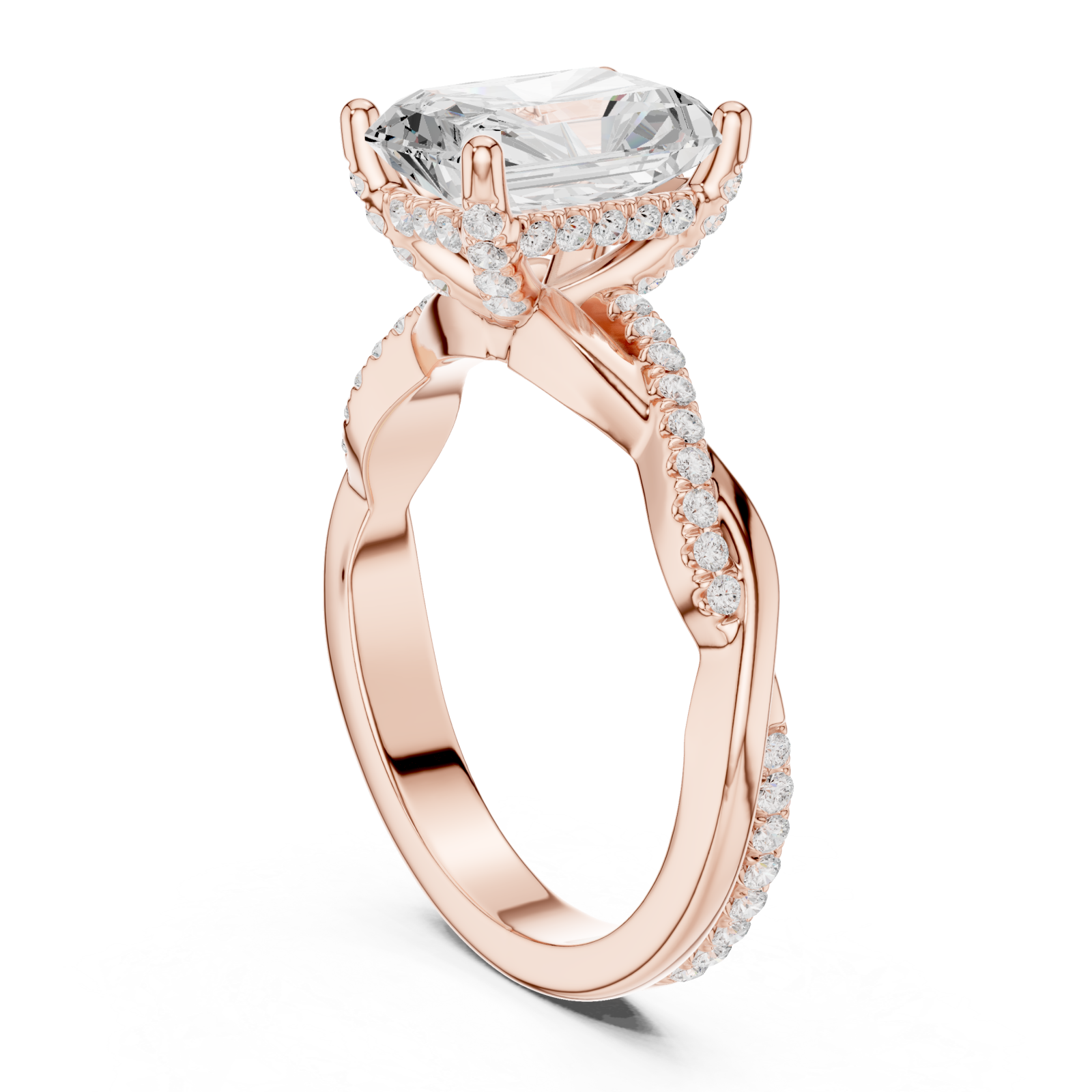  Rose Gold Radiant Blossom Ring Left View