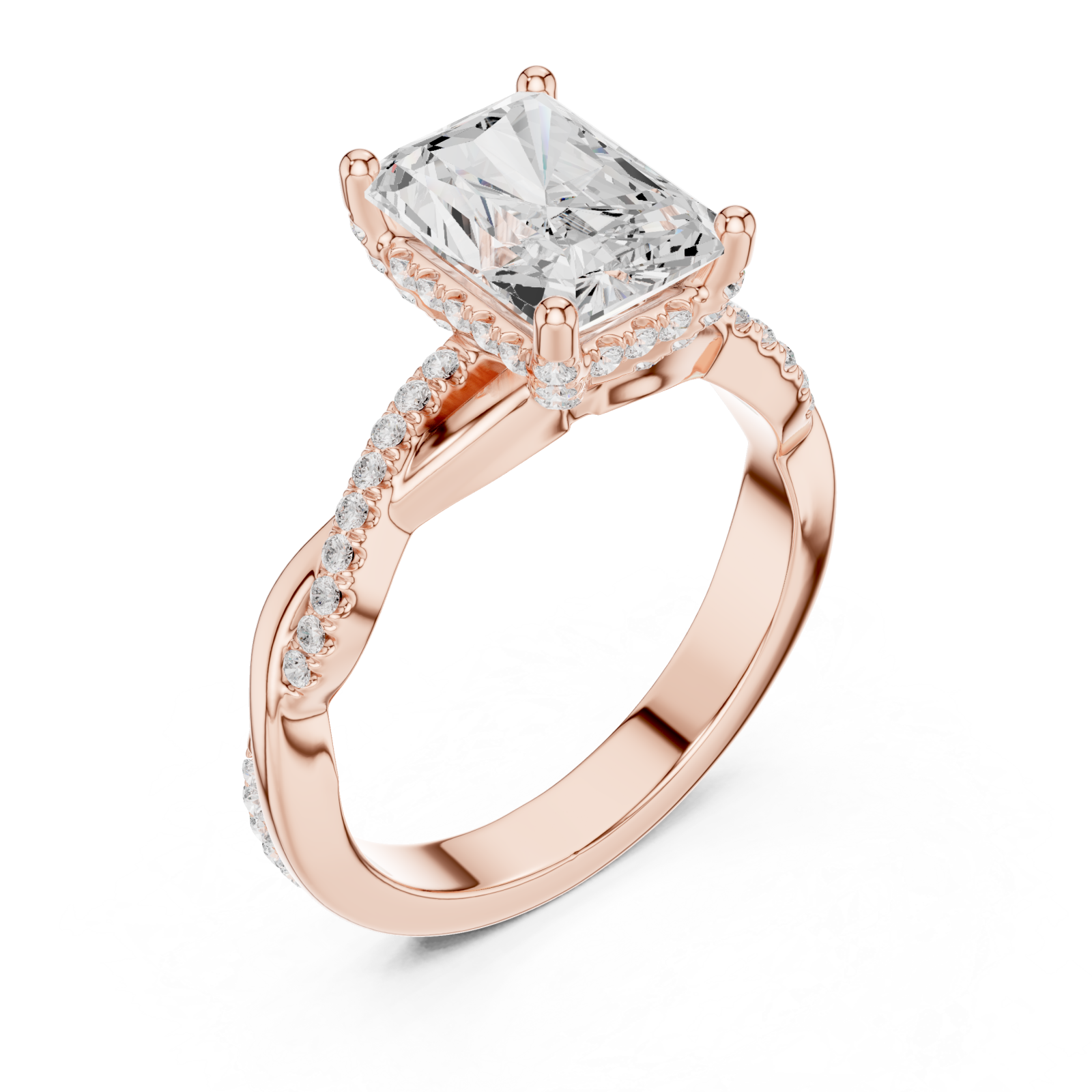  Rose Gold Radiant Blossom Ring Right View